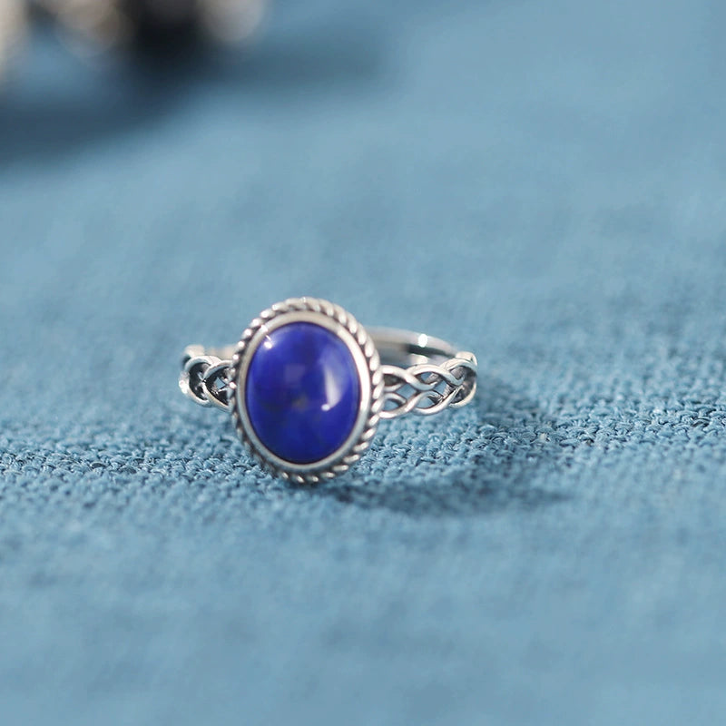 Turquoise Lapis Lazuli Jade Silver Harmony Ring