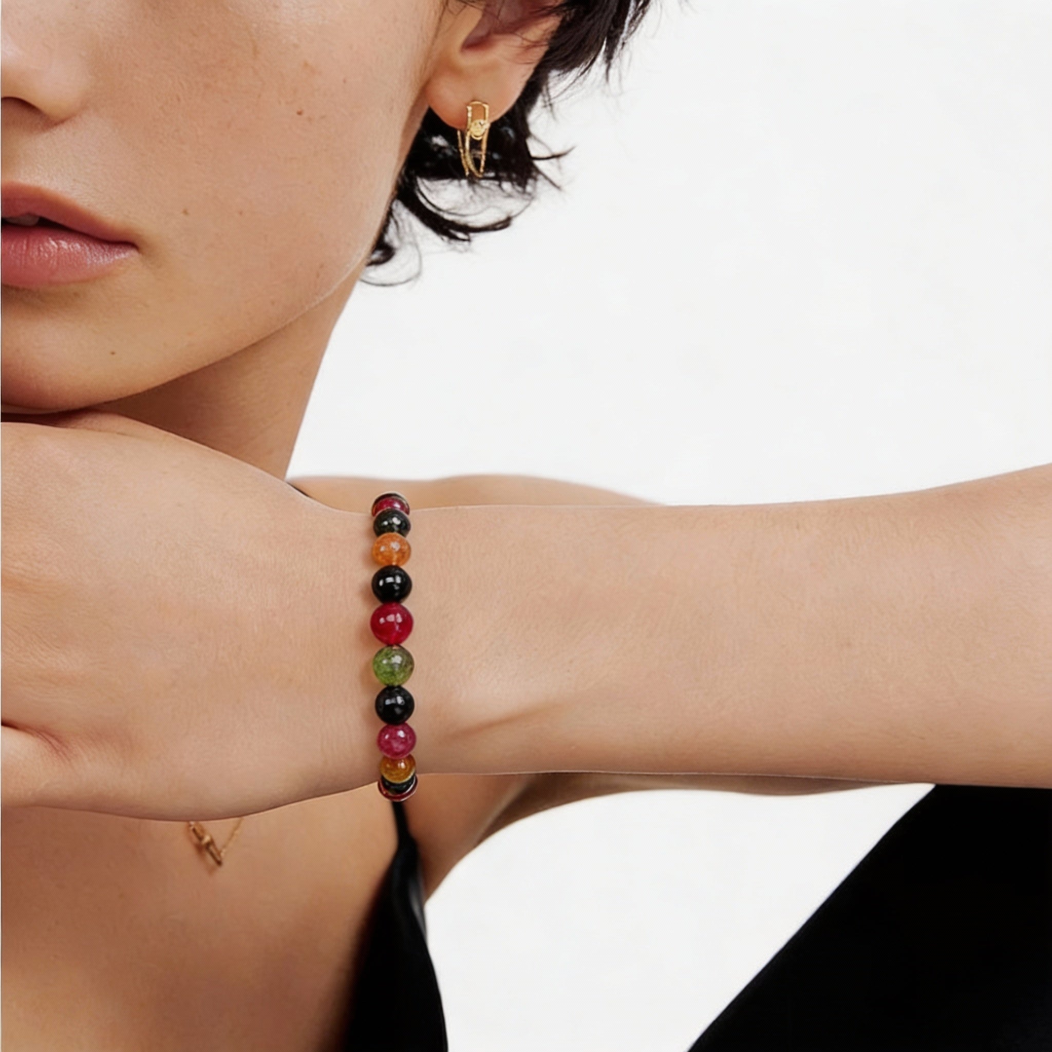 Multi-Color Tourmaline Healing Energy Protection Bracelet