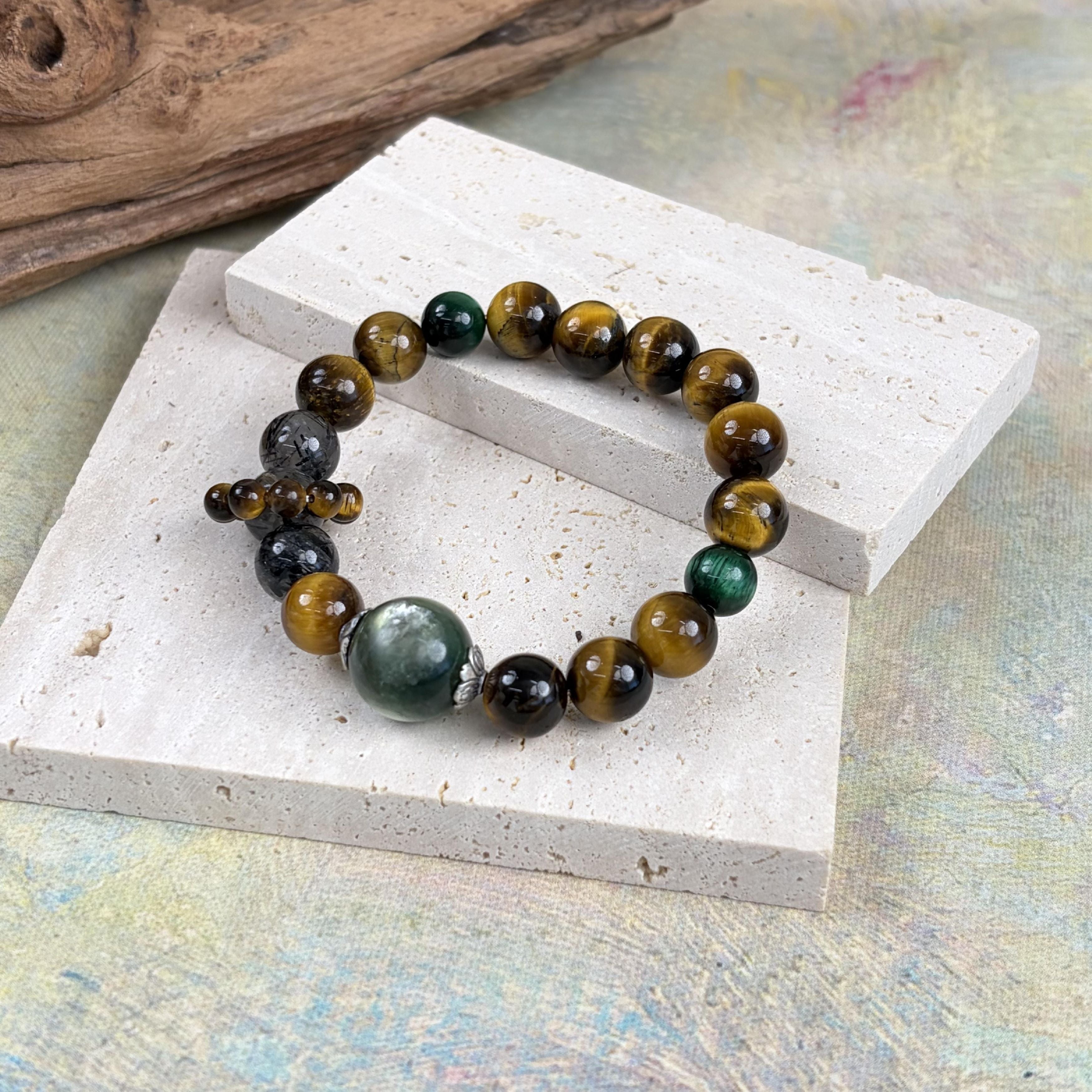 Tiger’s Eye Green Lepidolite Courage Bracelet