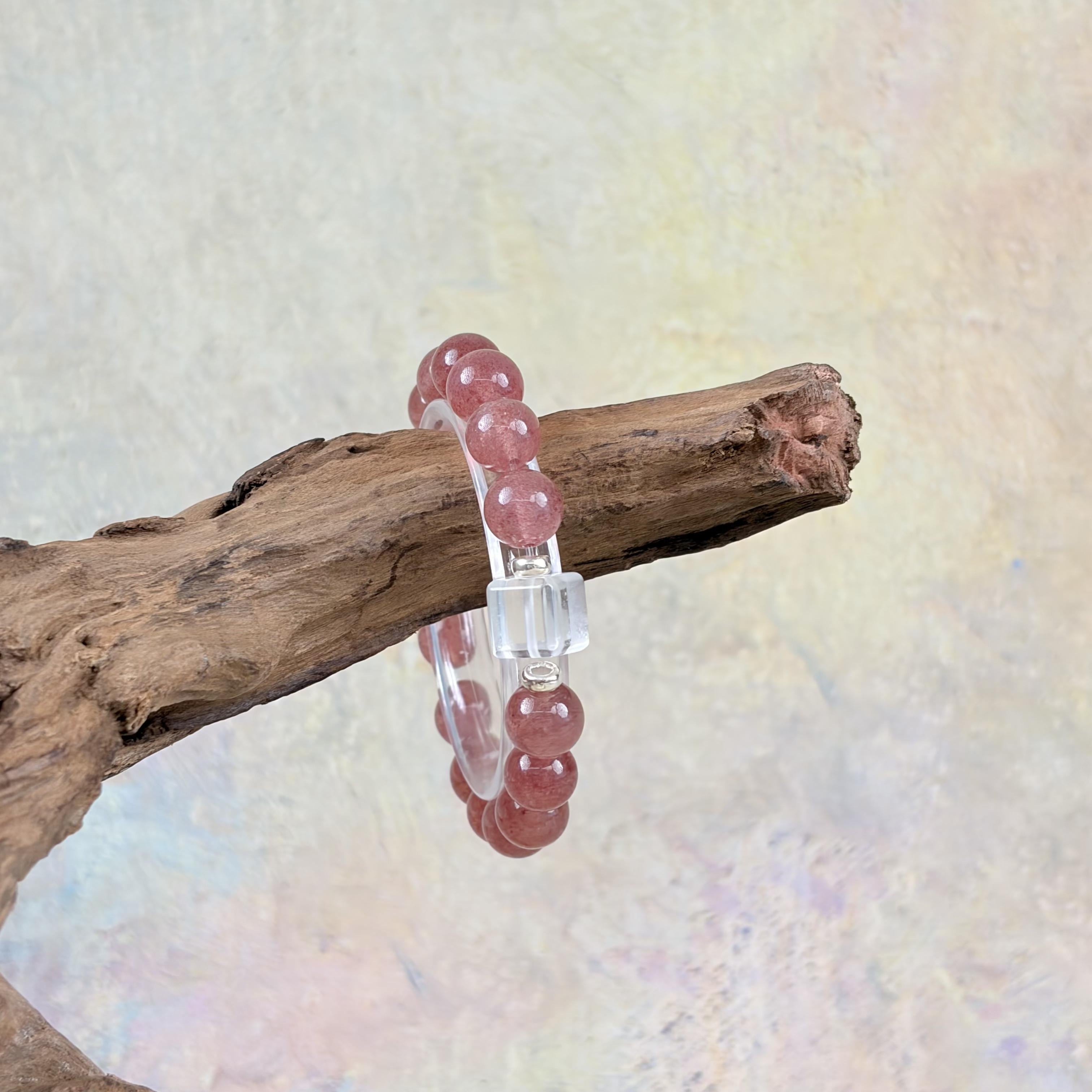 Strawberry Quartz Clear Quartz Harmony Bracelet