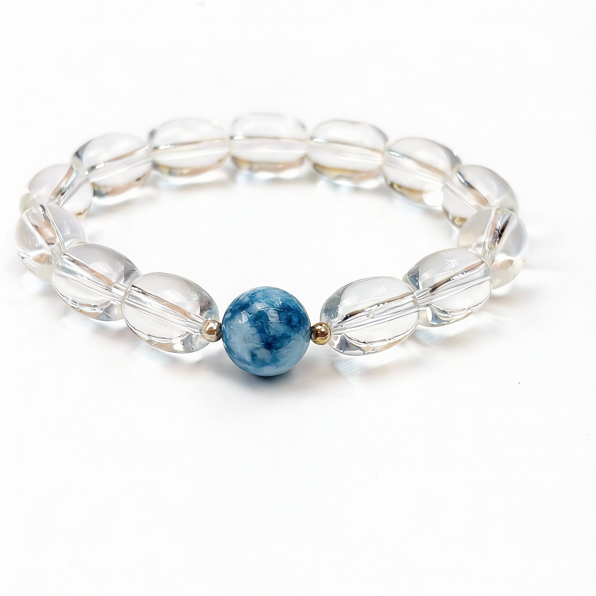 Clear Quartz Apatite Healing Energy Clarity Protection Bracelet