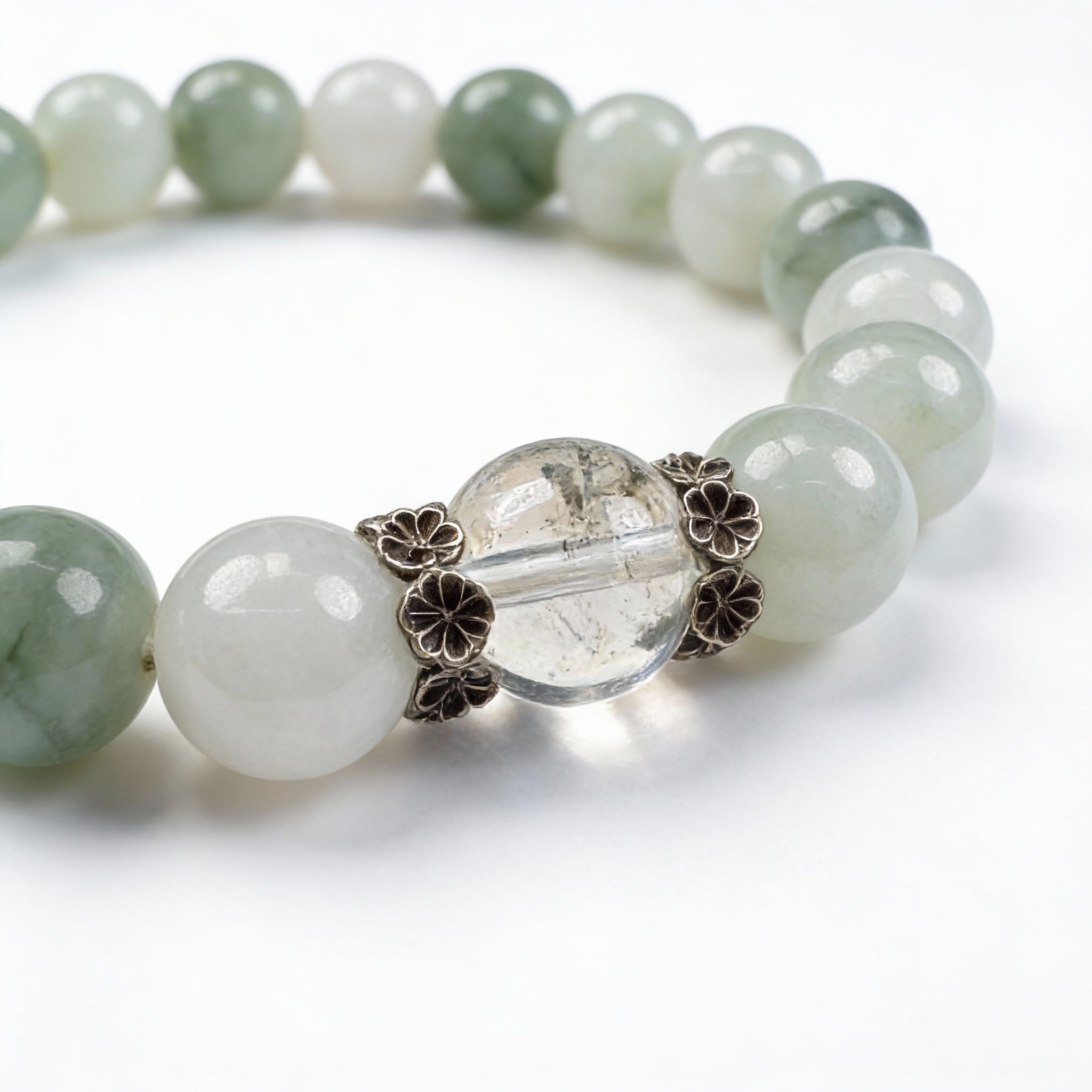 Jade Clear Quartz Harmony Balance Bracelet