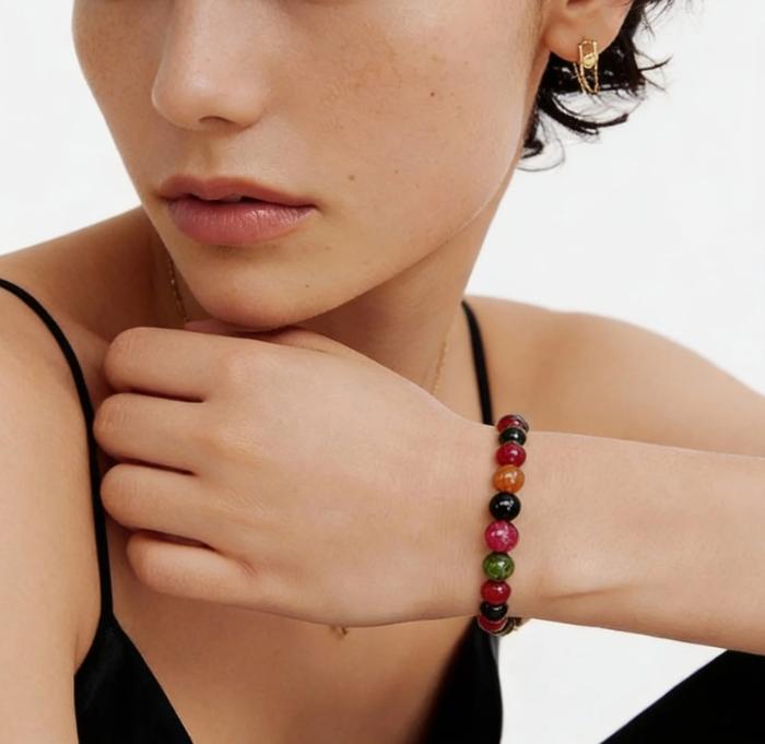 Multi-Color Tourmaline Healing Energy Protection Bracelet