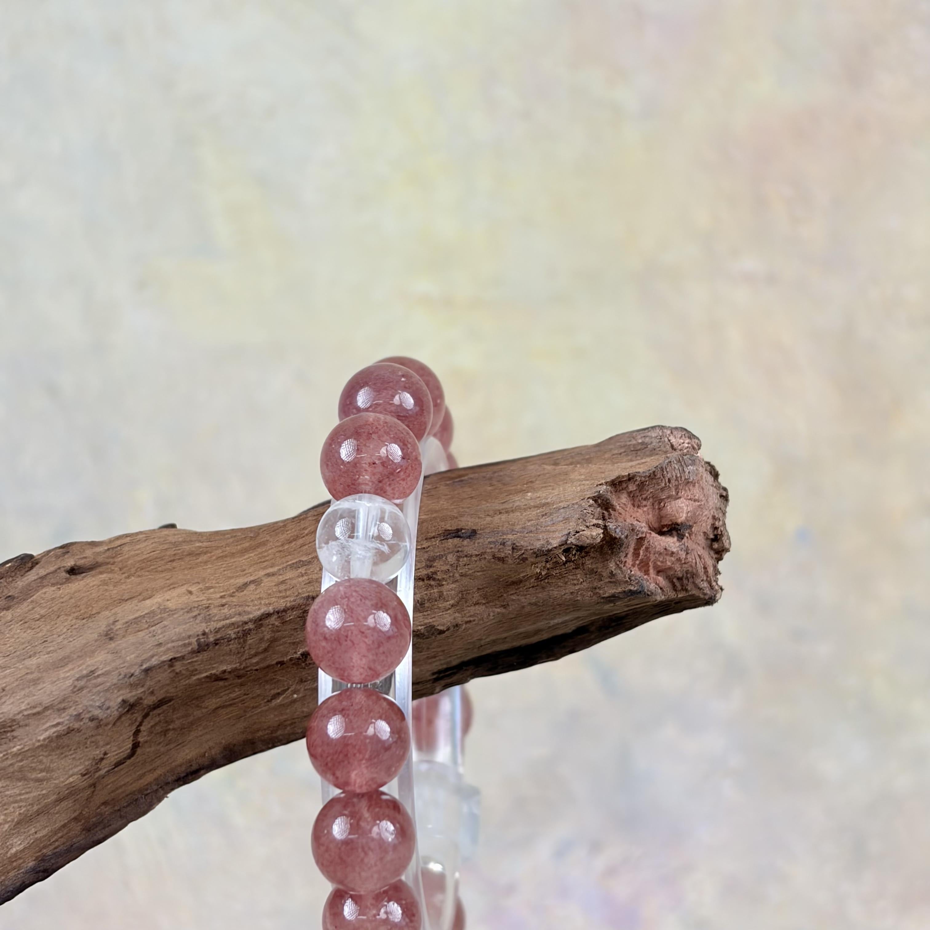 Strawberry Quartz Clear Quartz Harmony Bracelet