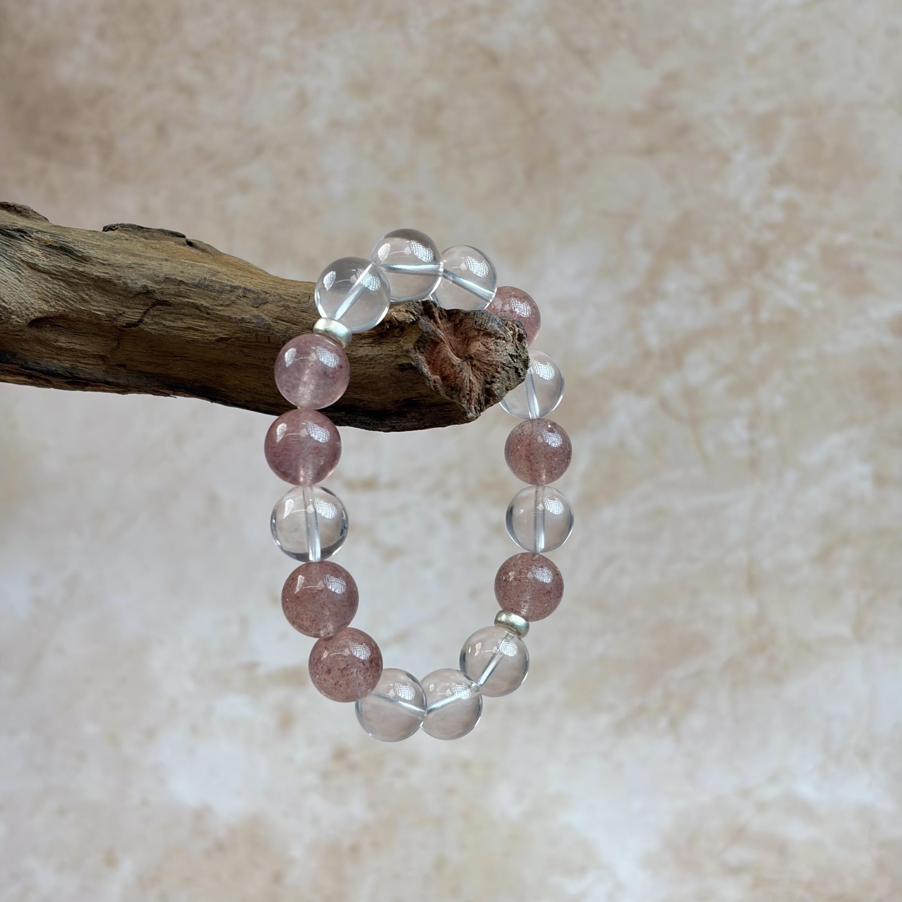 Strawberry Quartz Clear Quartz Harmony Bracelet