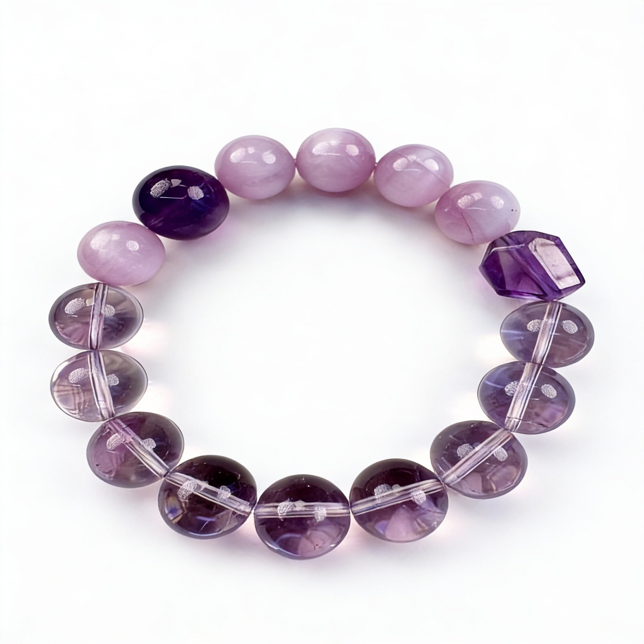 Rose Quartz Amethyst Clear Quartz Harmony Bracelet