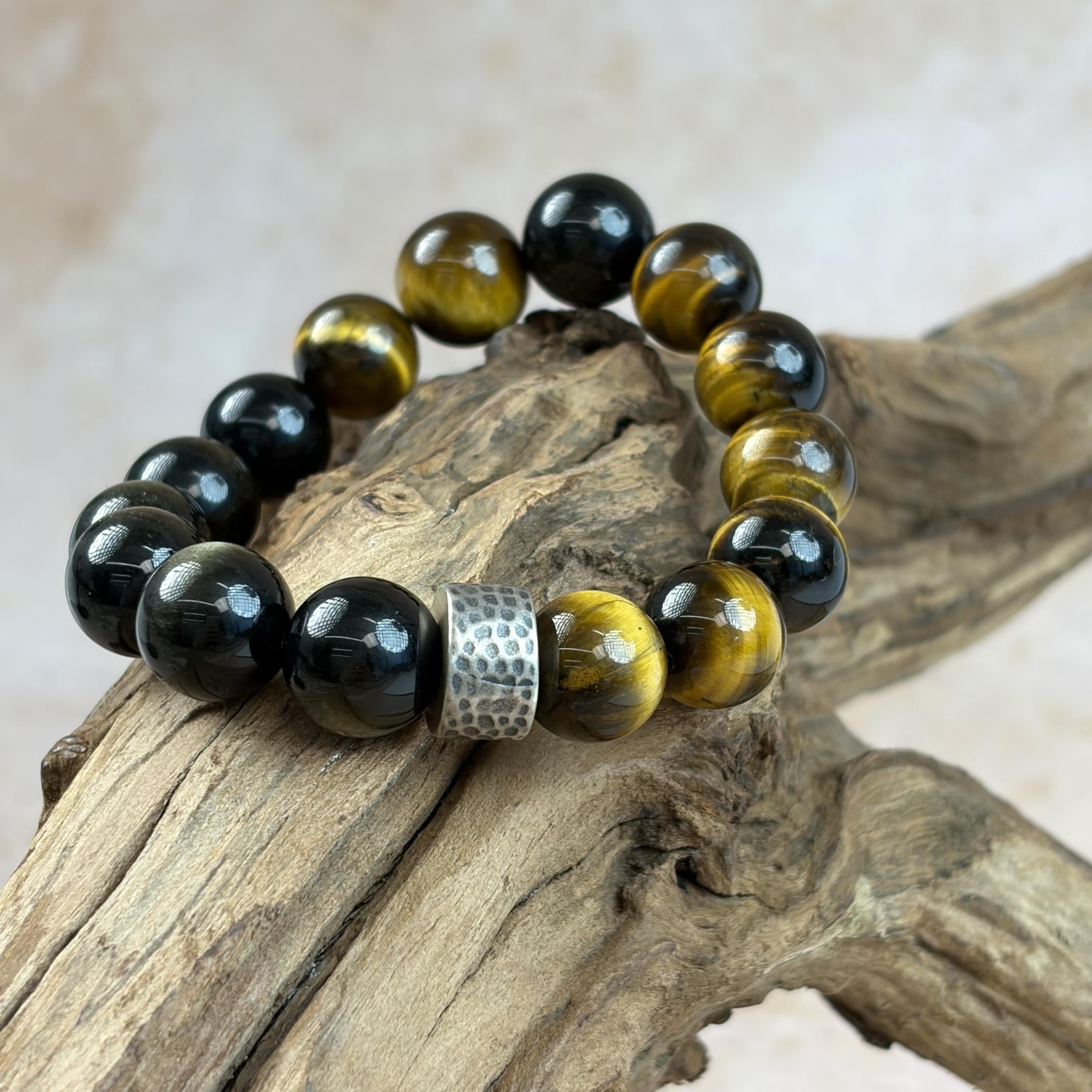 Golden Obsidian Tiger’s Eye Protection Bracelet