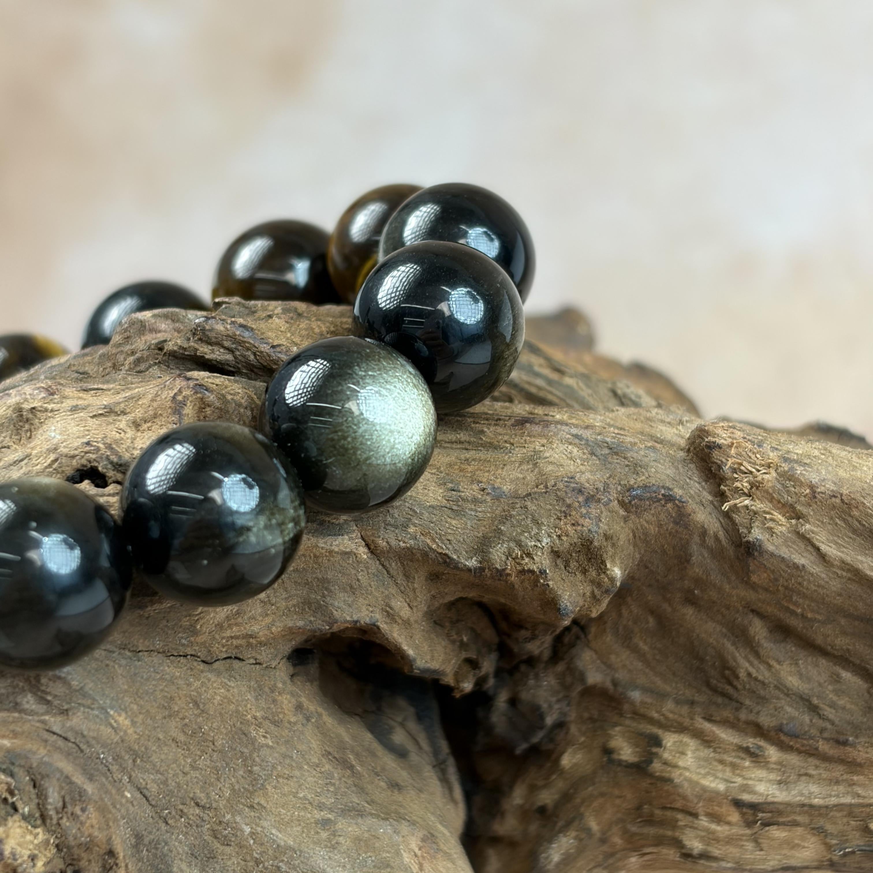 Golden Obsidian Tiger’s Eye Protection Bracelet