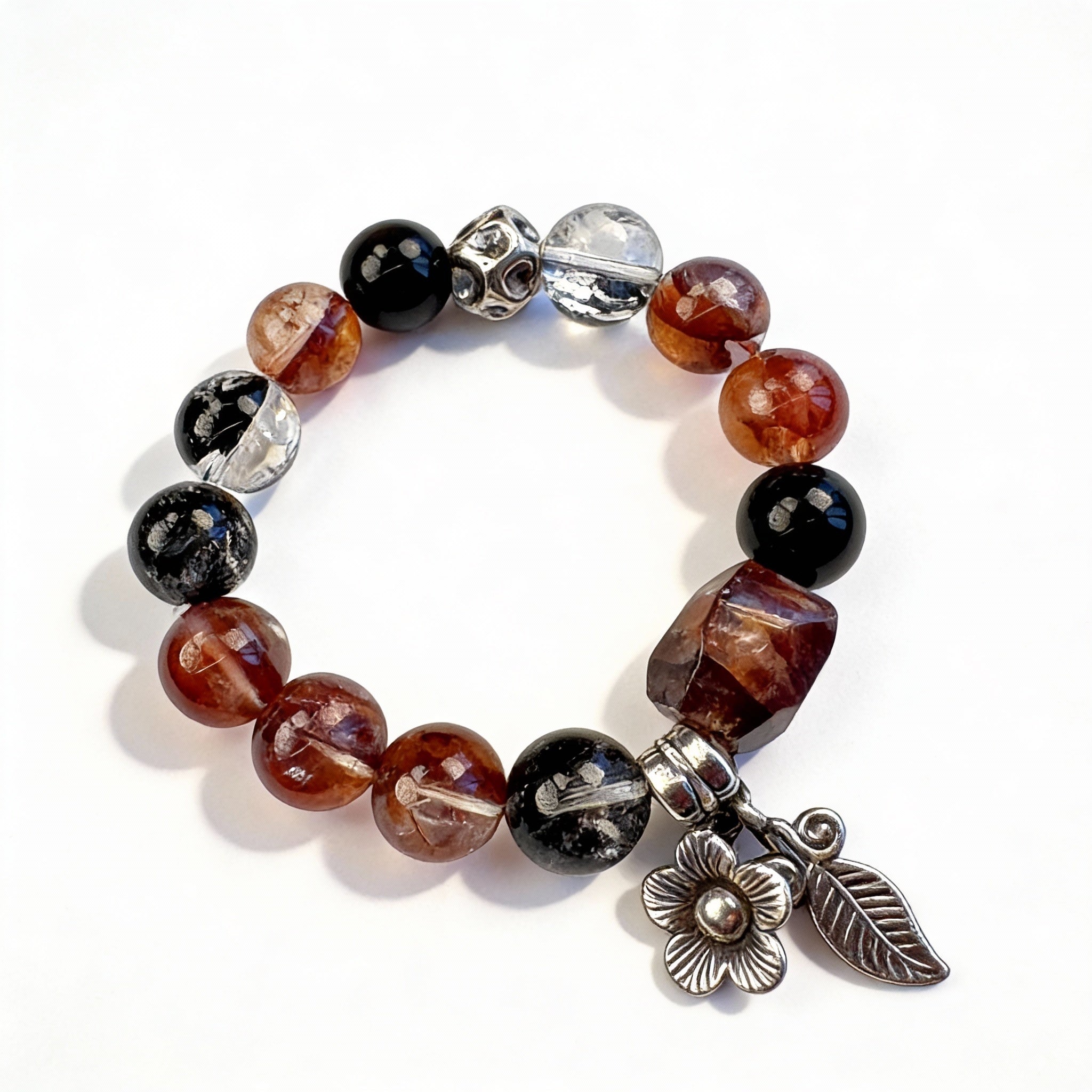 Red Rutilated Quartz Garnet Balance Bracelet
