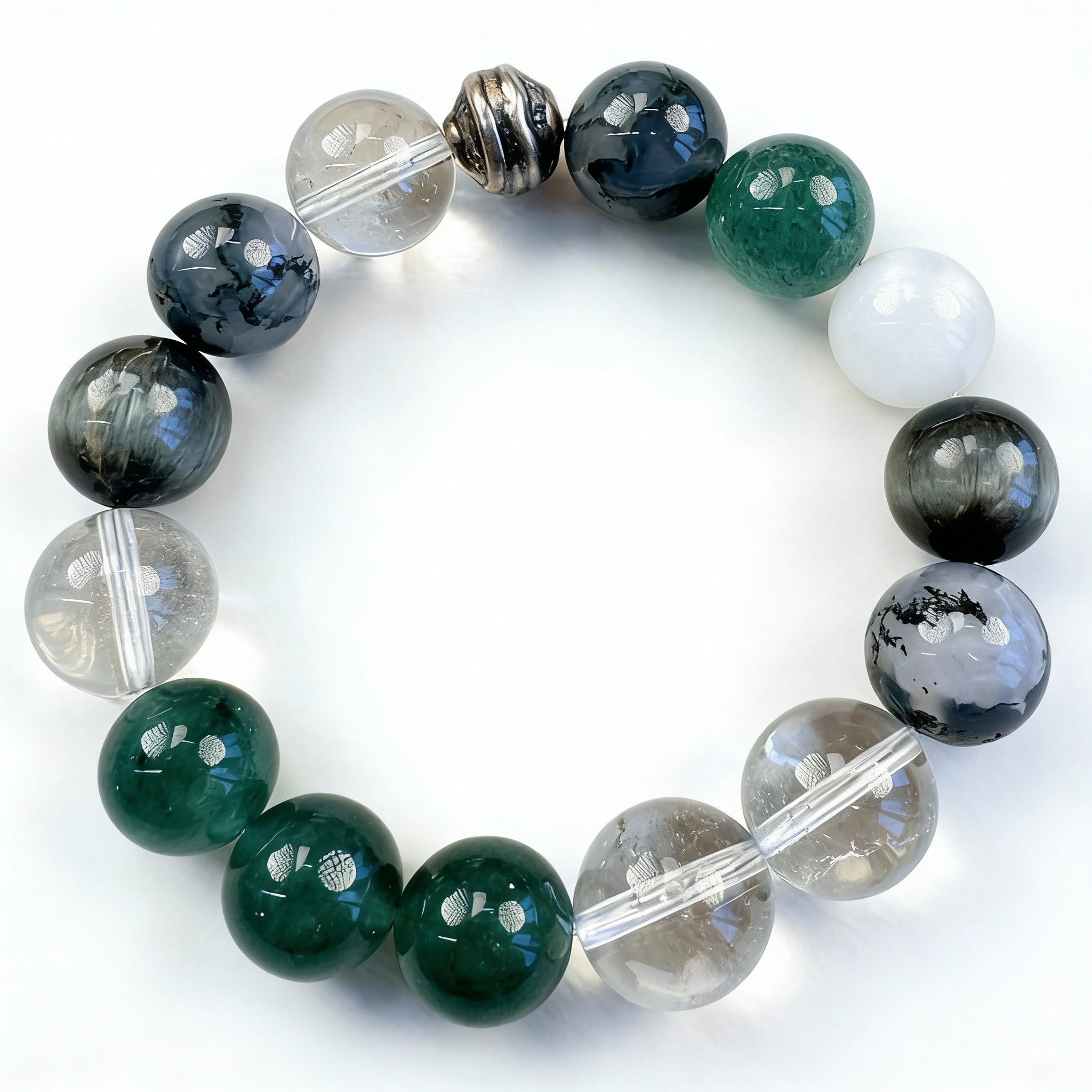 Green Aventurine White Jade Balance Bracelet
