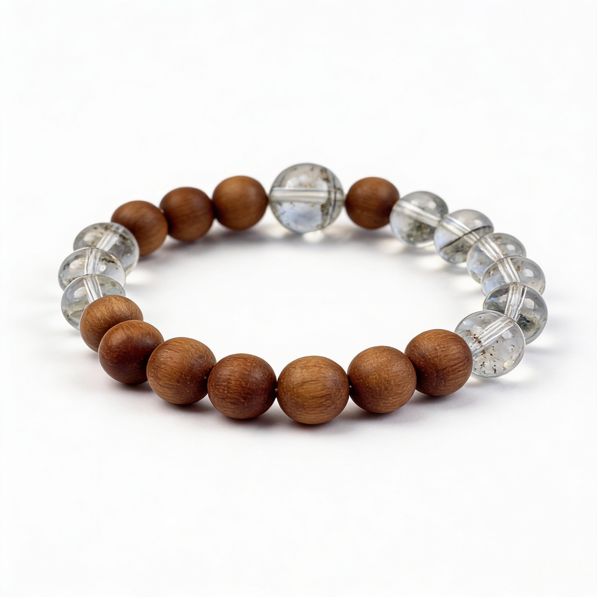 Green Phantom Quartz Sandalwood Balance Bracelet