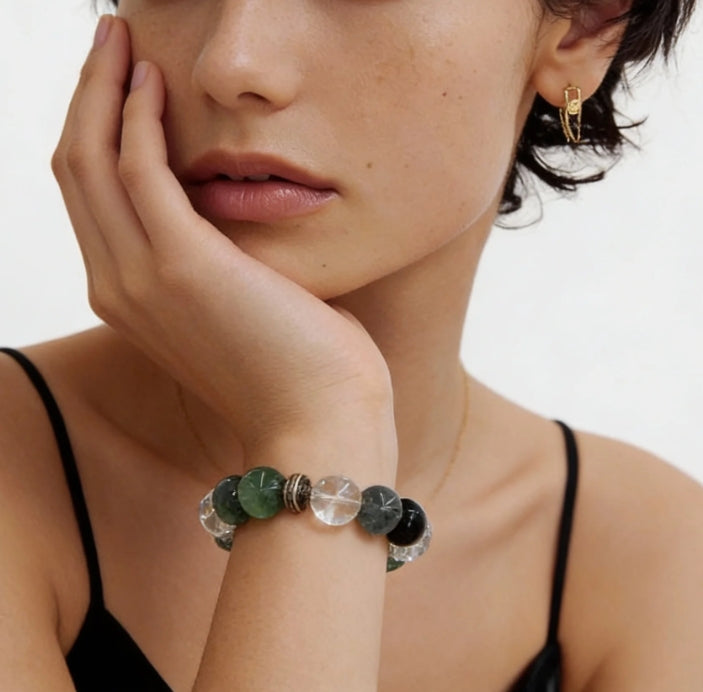 Green Aventurine White Jade Balance Bracelet