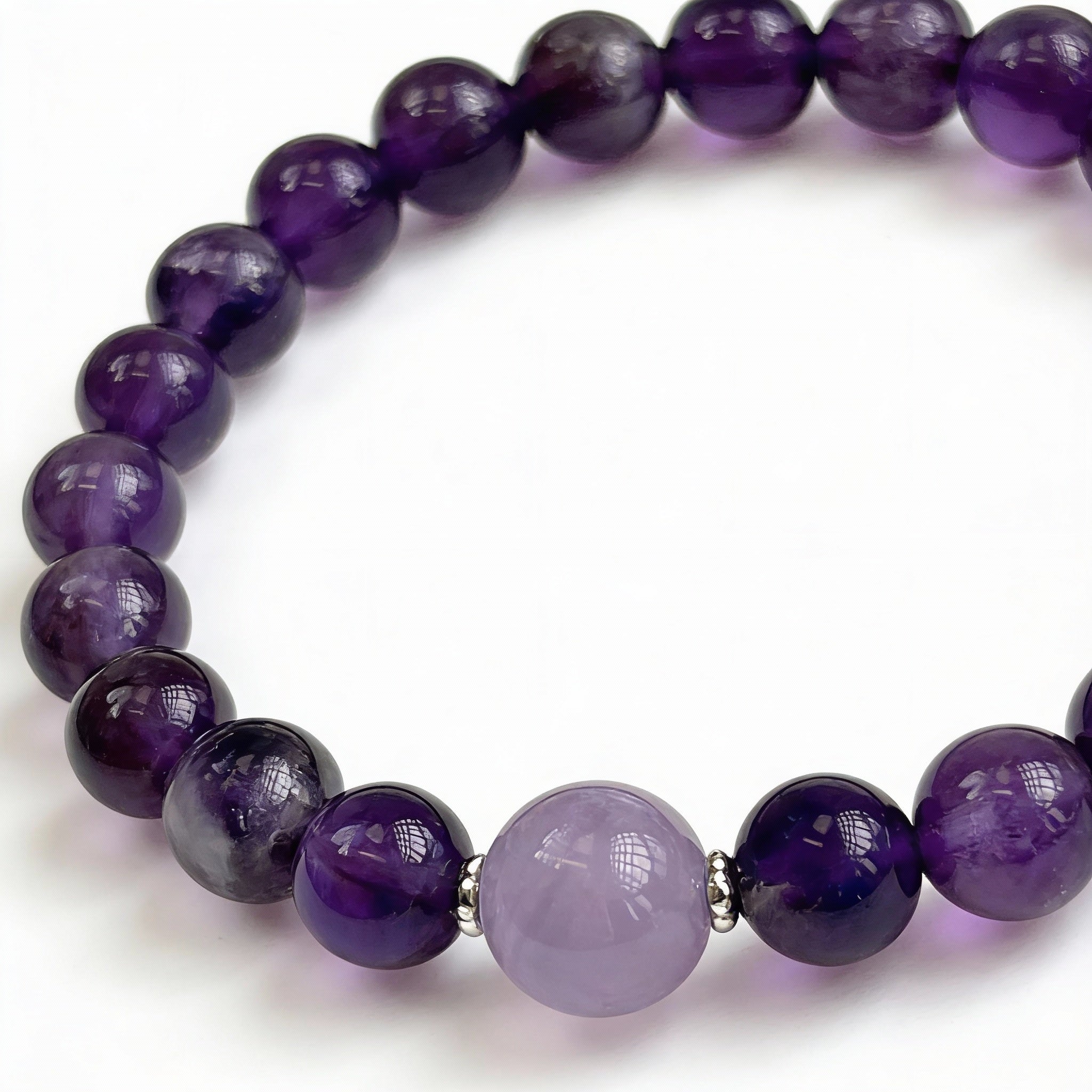 Amethyst Silver Serenity Balance Bracelet