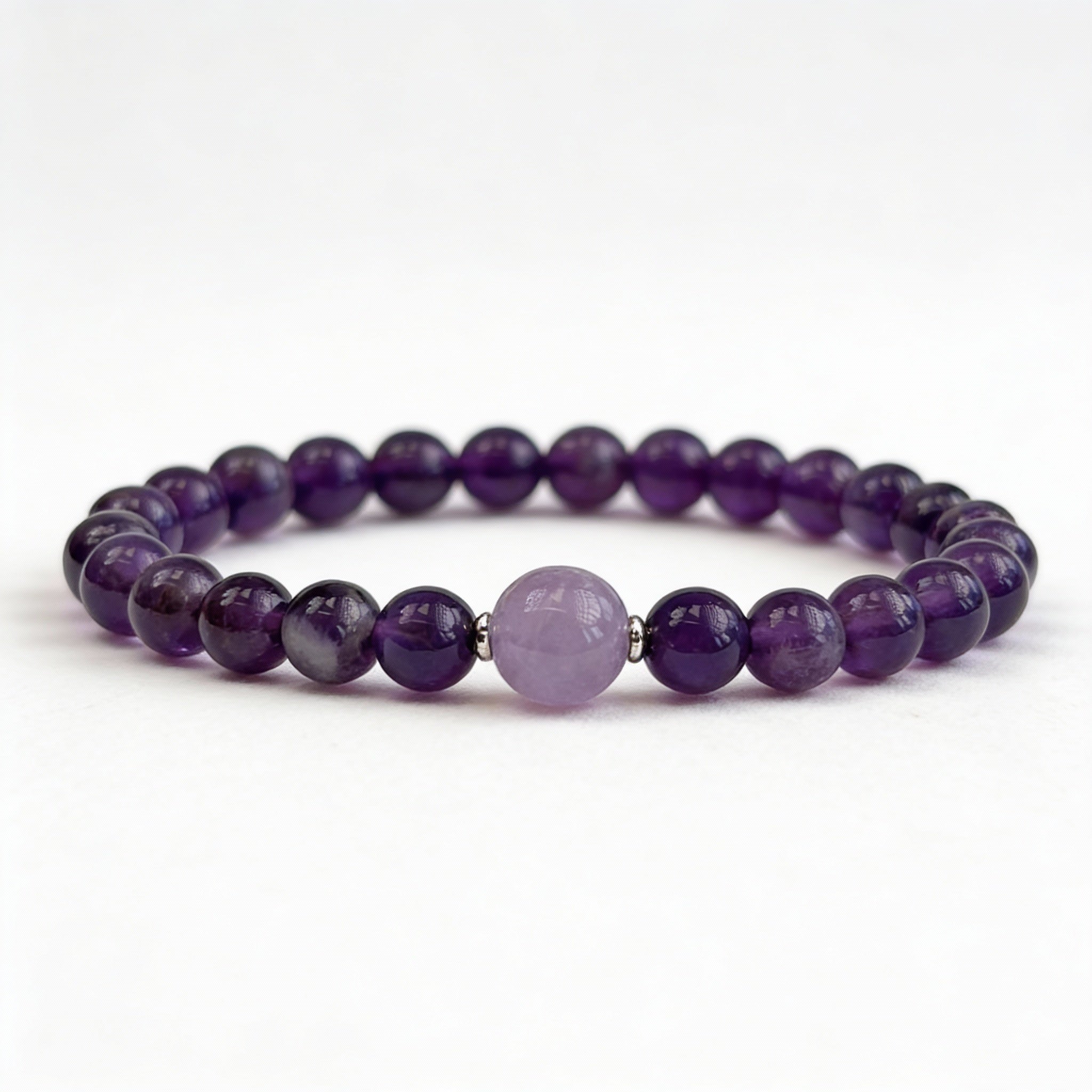 Amethyst Silver Serenity Balance Bracelet