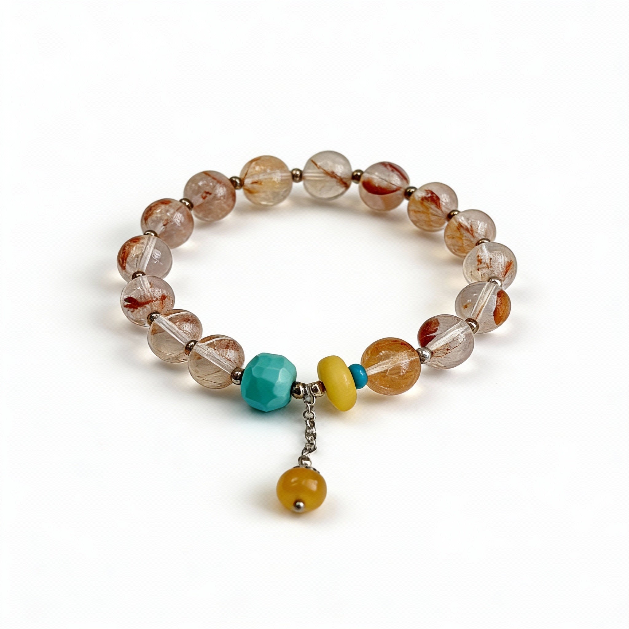 Golden Rutilated Quartz Amber Bracelet