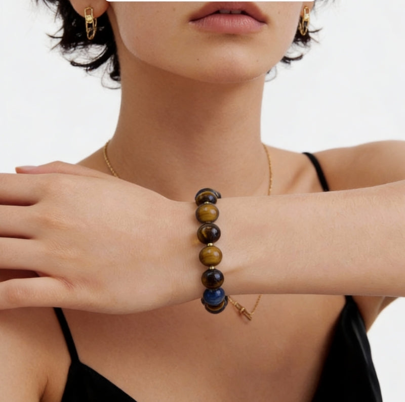 Tiger’s Eye Kyanite Courage Focus Bracelet