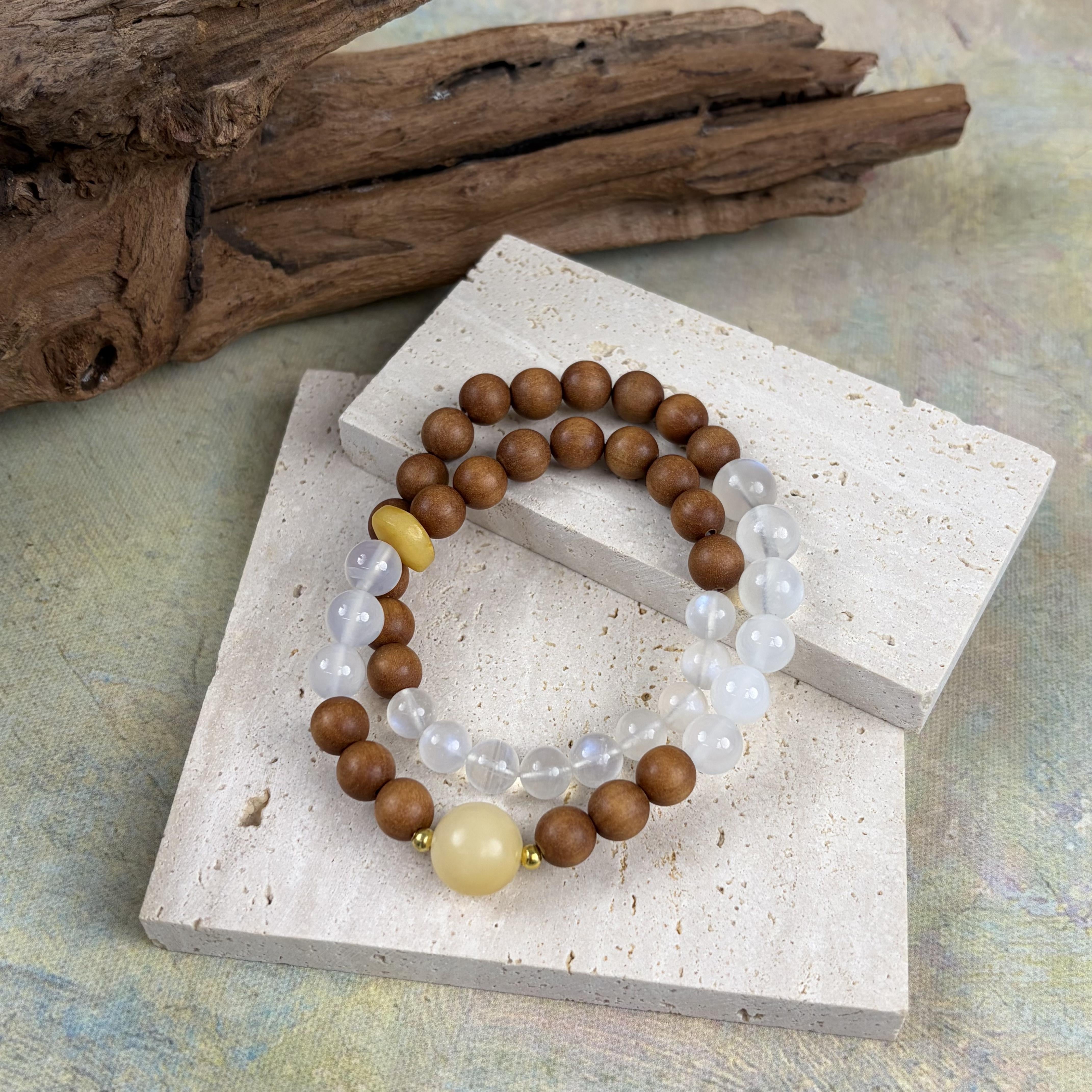 Yellow Chalcedony Clear Quartz Harmony Bracelet