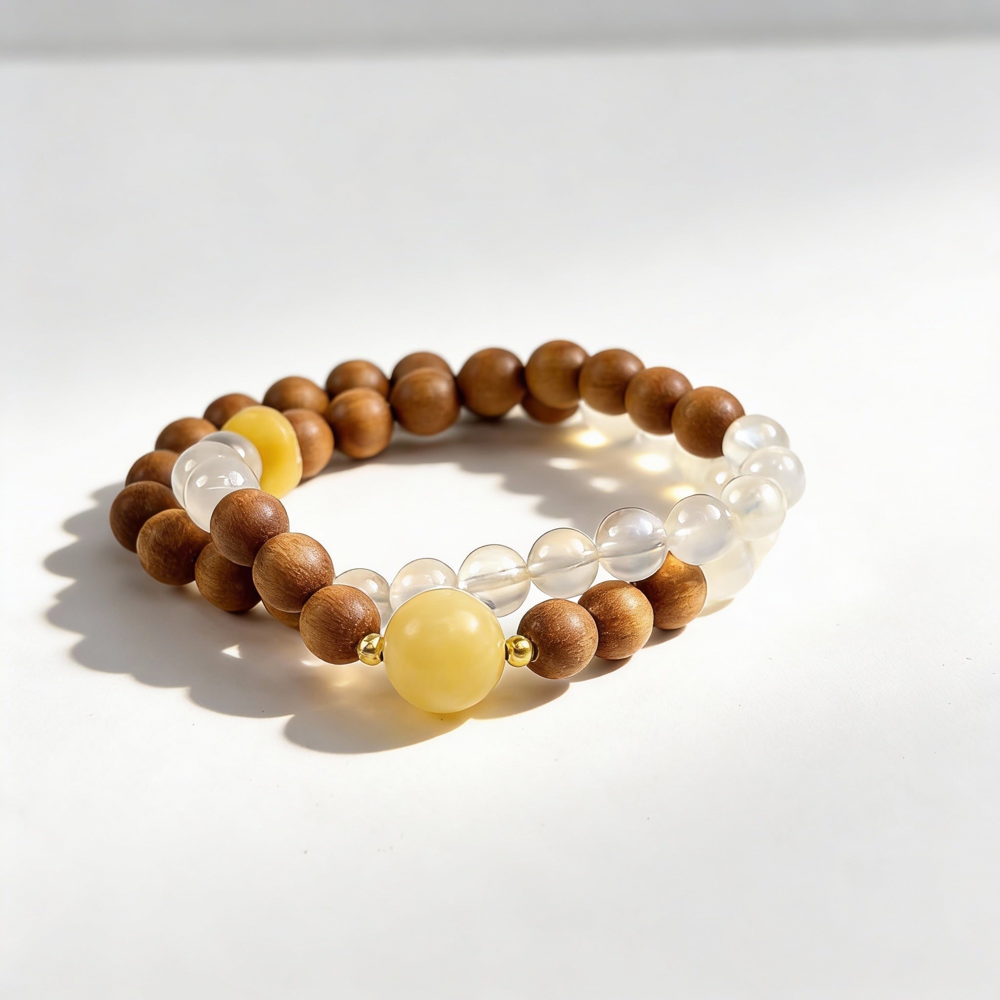 Yellow Chalcedony Clear Quartz Harmony Bracelet