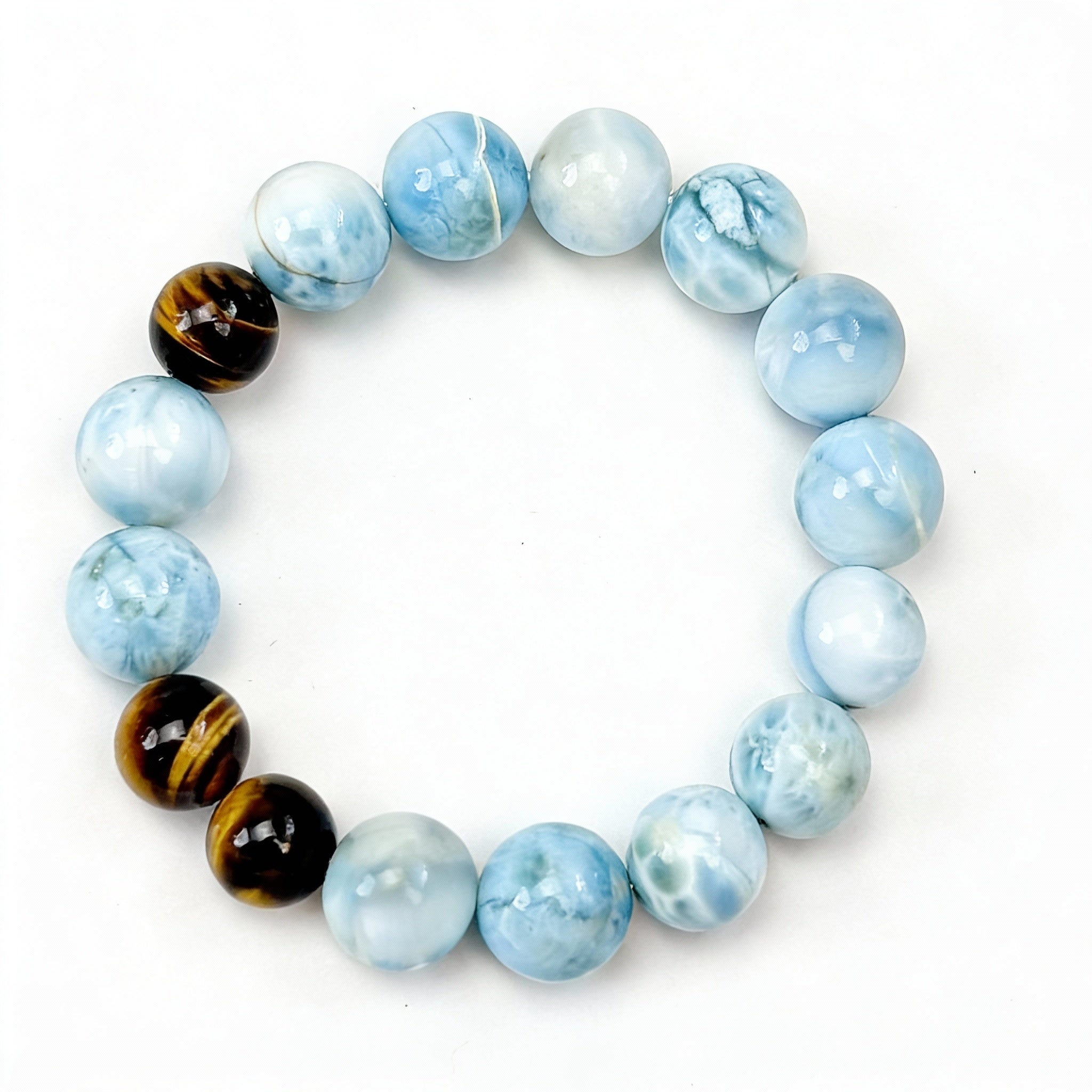 Larimar Tiger’s Eye Harmony Bracelet