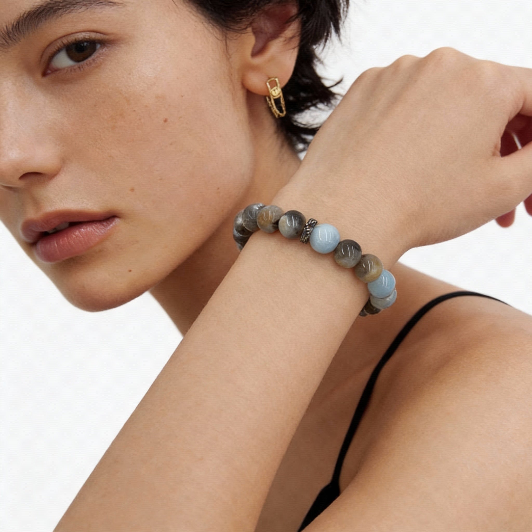 Labradorite Aquamarine Protection Bracelet