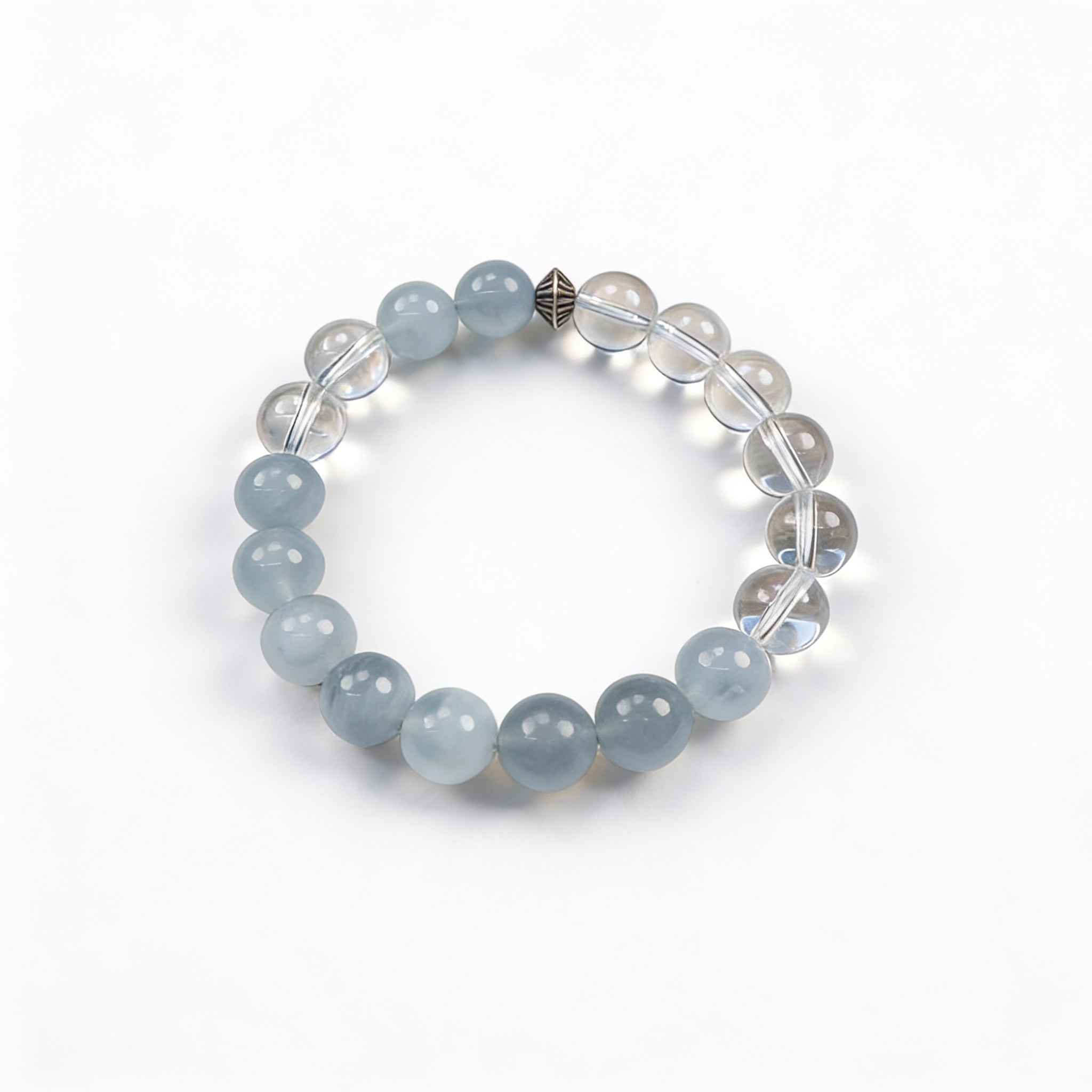 Aquamarine Clear Quartz Serenity Bracelet