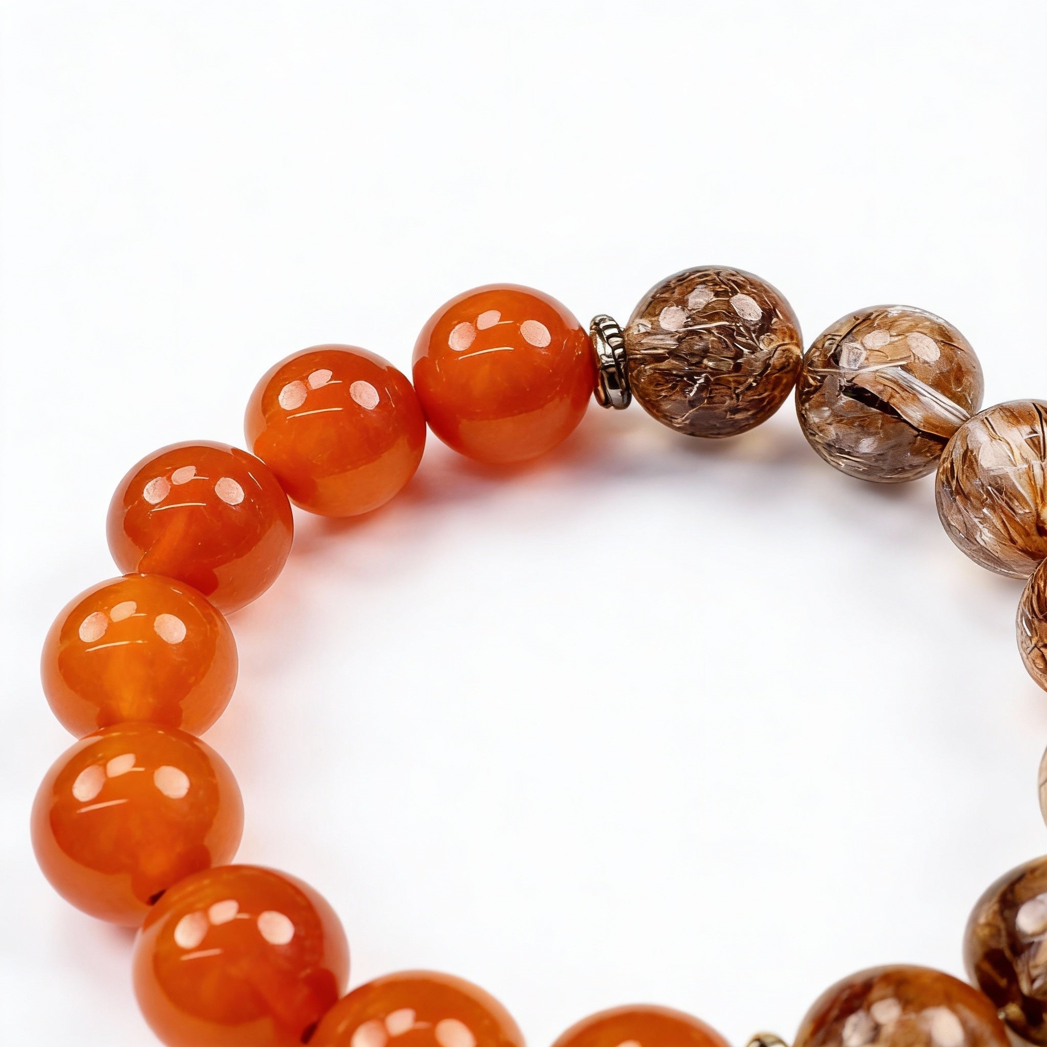 Red Rutilated Quartz Carnelian Red Agate Energy Wealth Bracelet