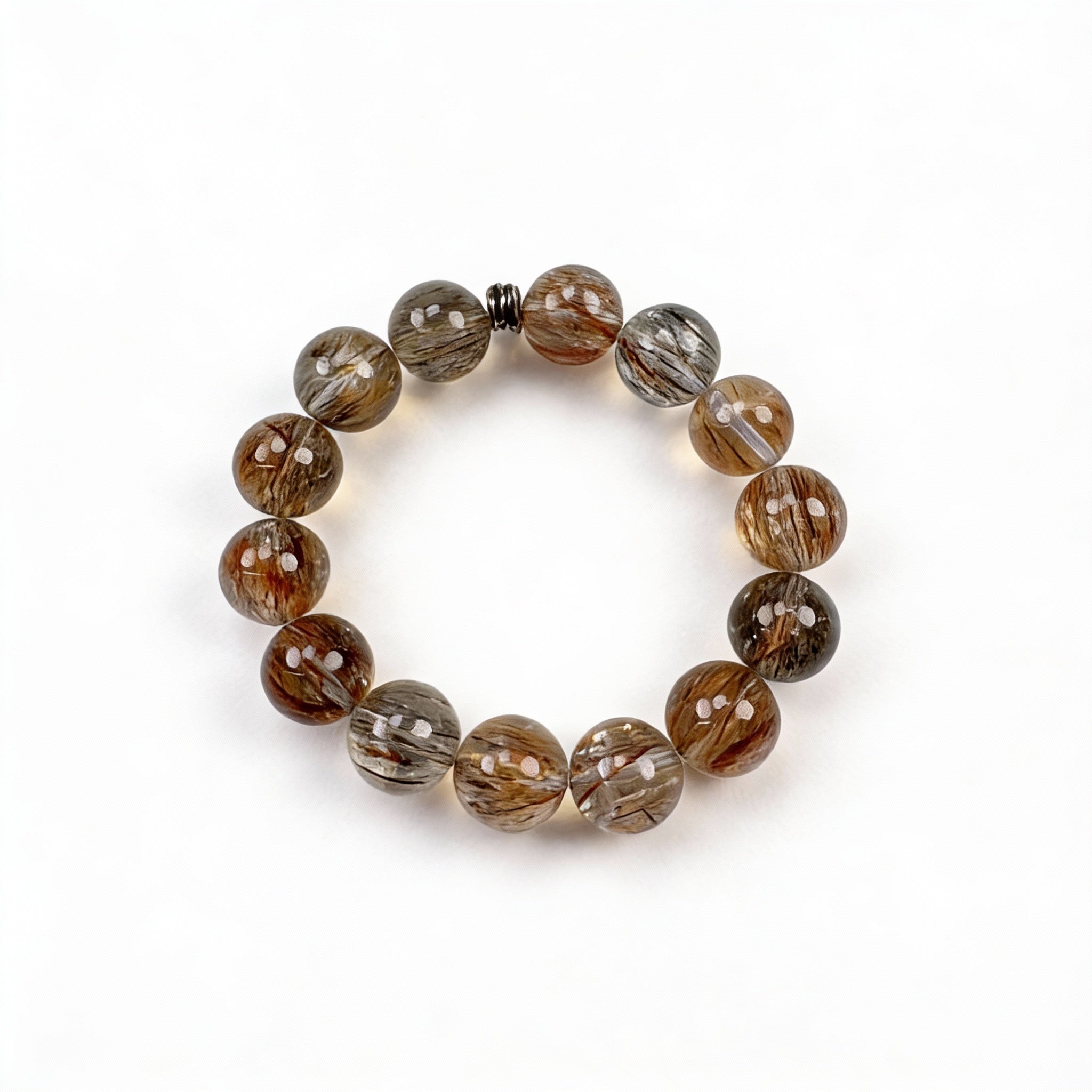 Golden Rutilated Quartz Energy Wealth Protection Bracelet