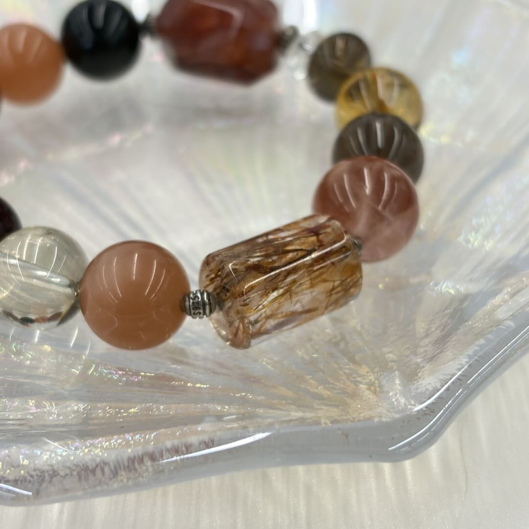 Citrine Garnet Rutilated Quartz Abundance Bracelet