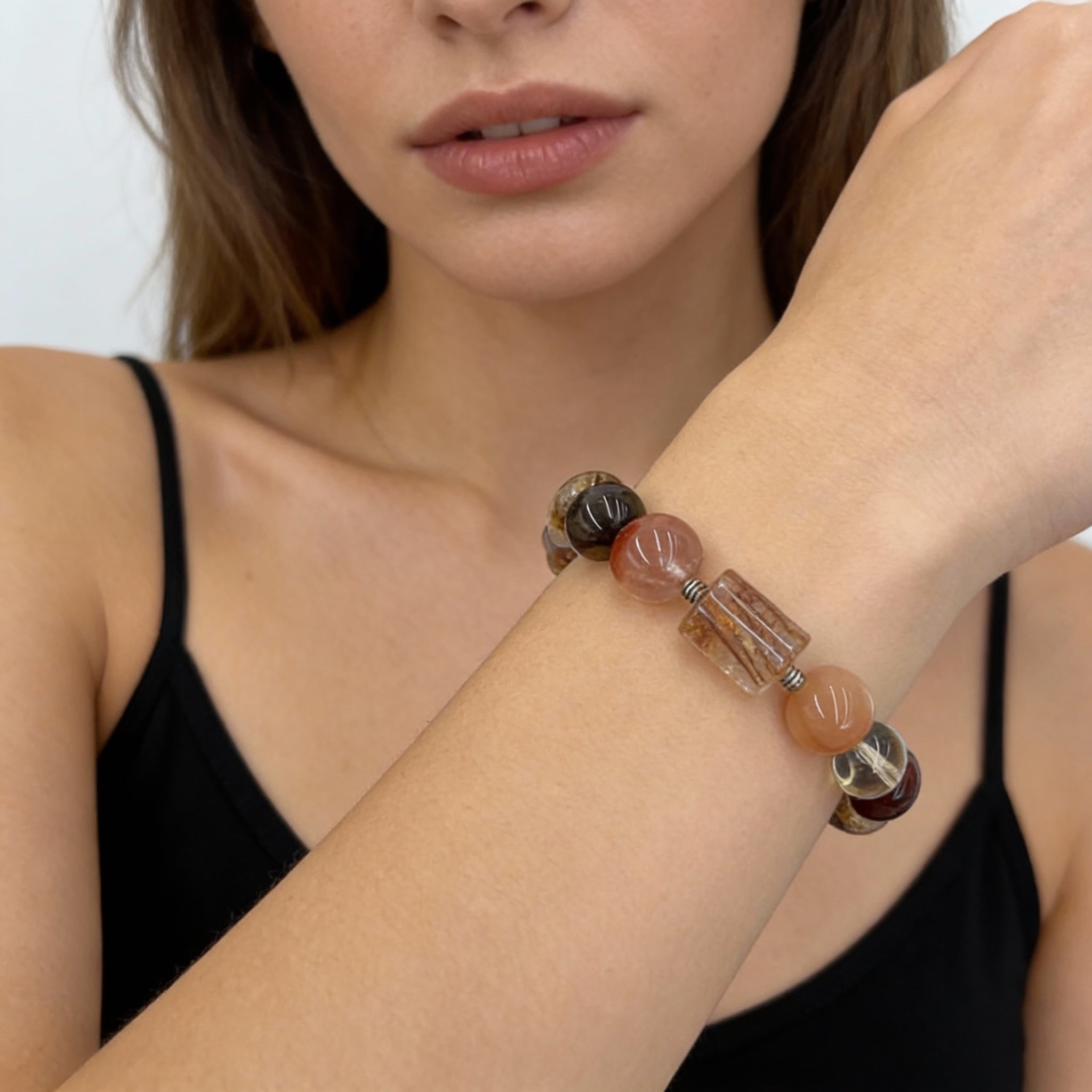 Citrine Garnet Rutilated Quartz Abundance Bracelet