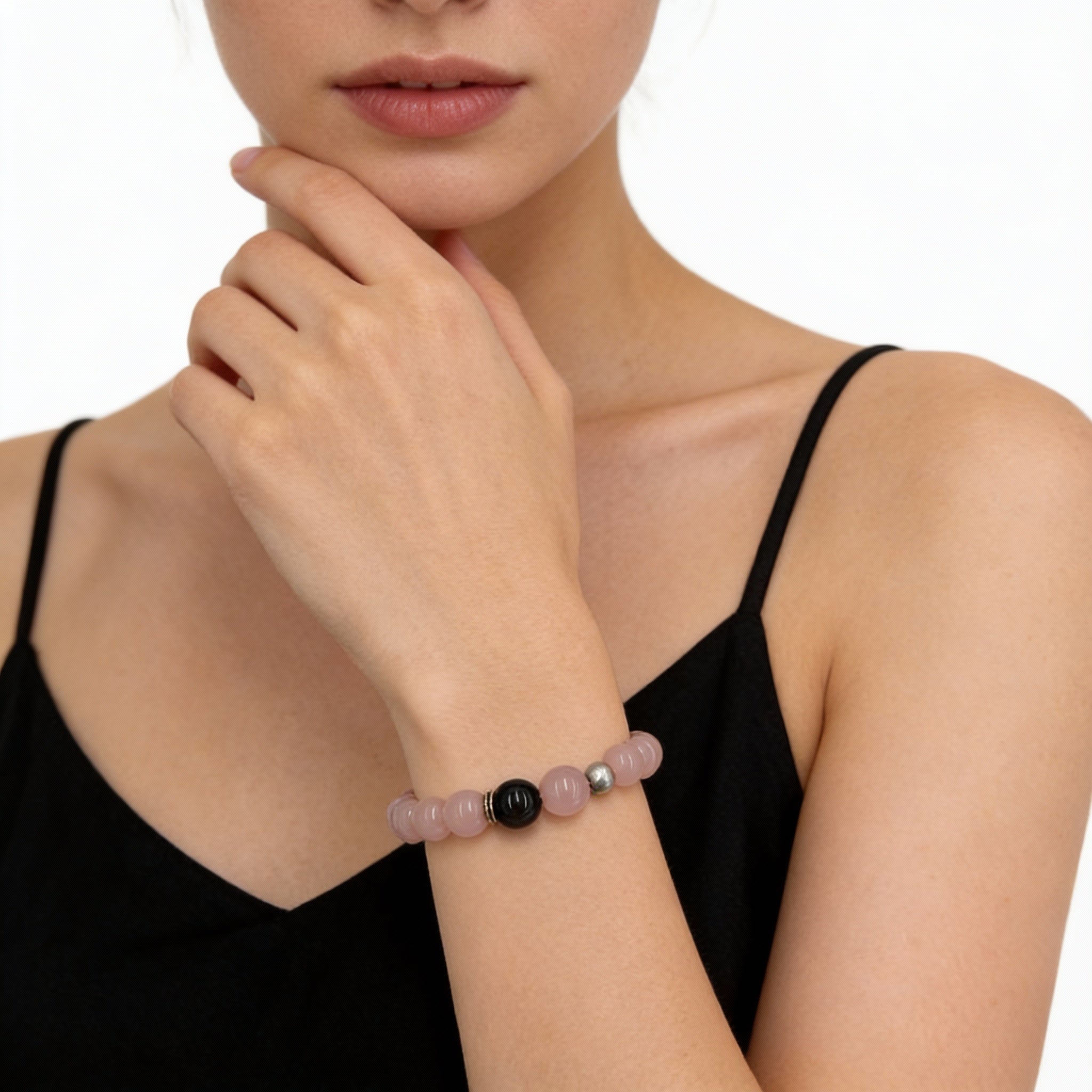 Rose Quartz Obsidian Love Protection Bracelet