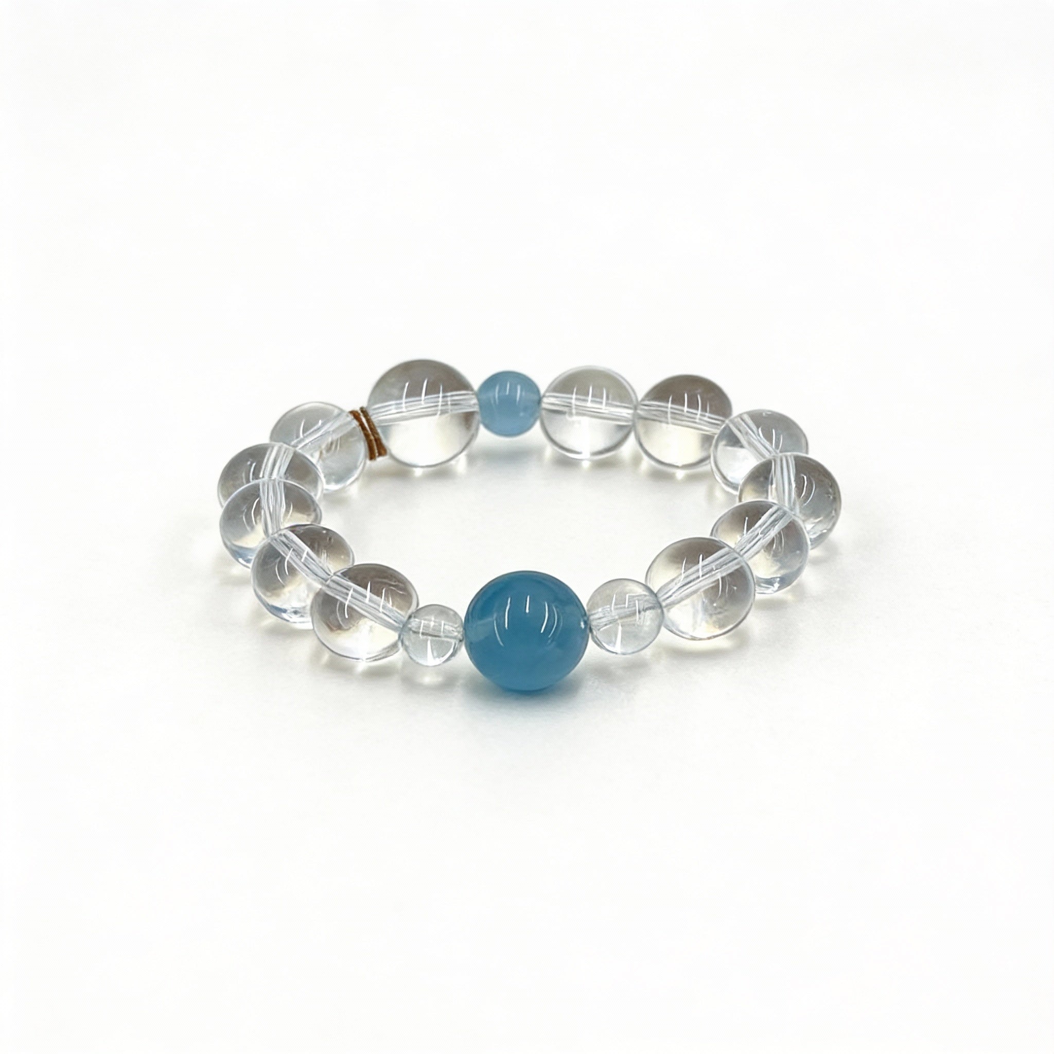 Aquamarine Clear Quartz Calm Clarity Communication Bracelet