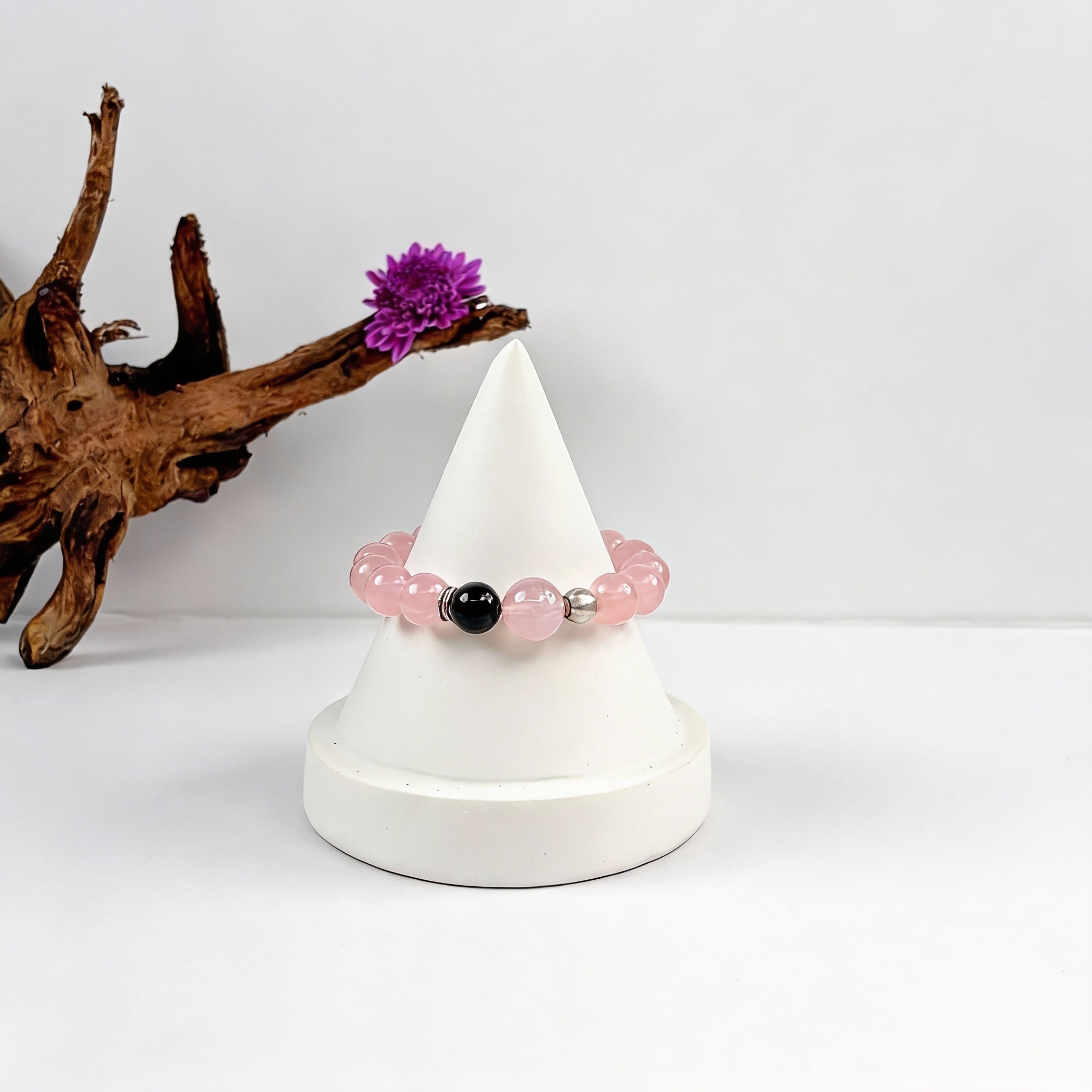 Rose Quartz Obsidian Love Protection Bracelet