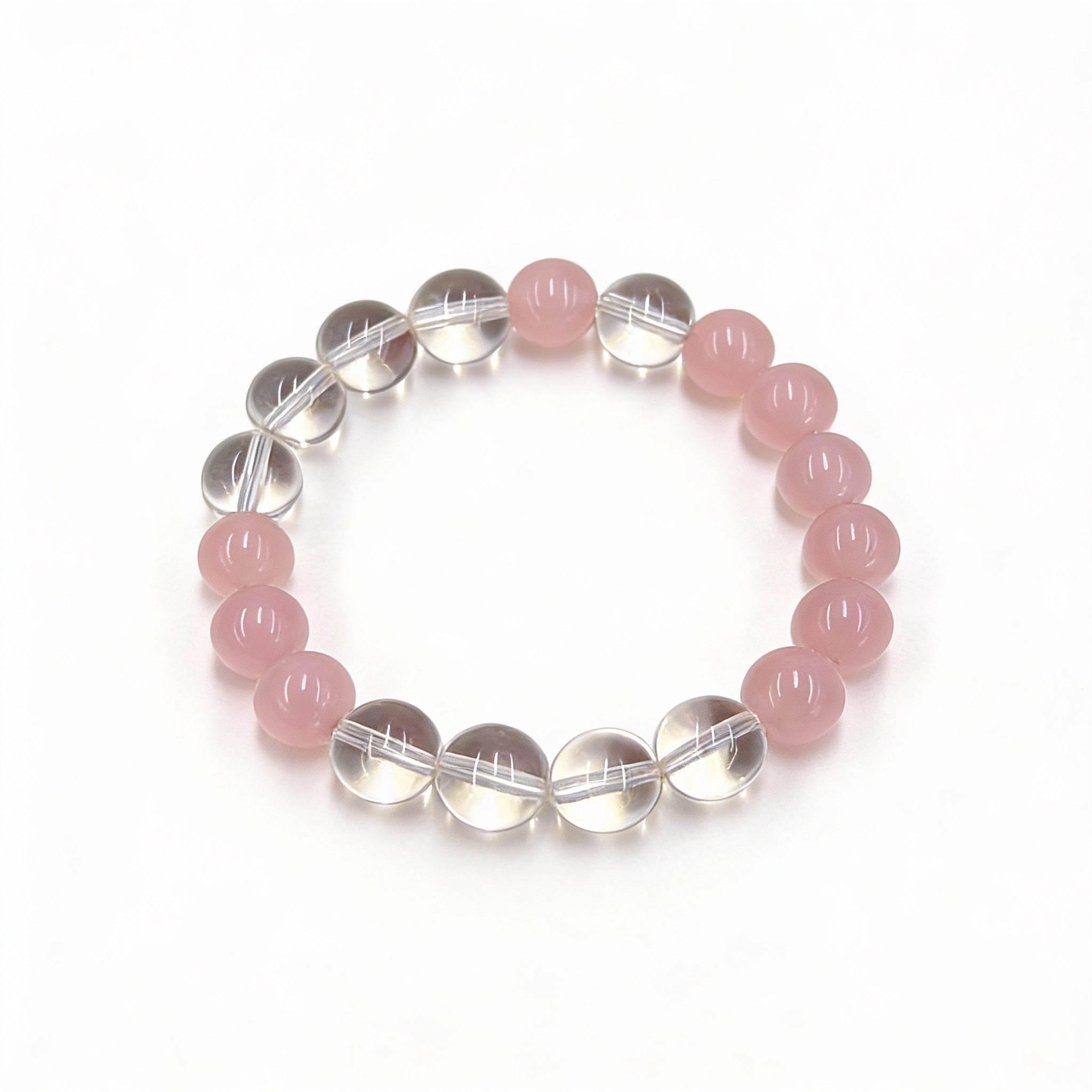 Rose Quartz Clear Quartz Love Healing Balance Bracelet