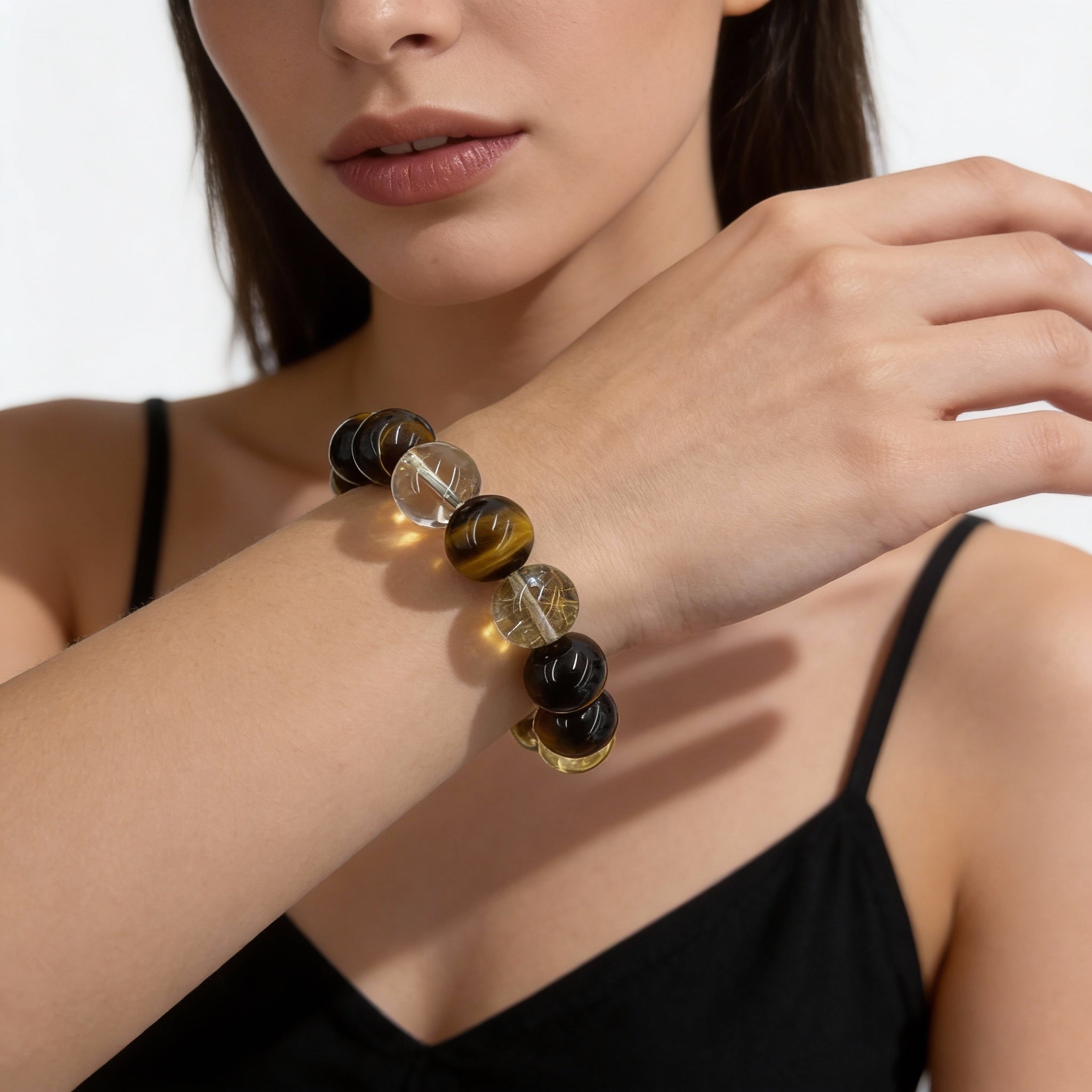 Tiger’s Eye Clear Quartz Protection Bracelet