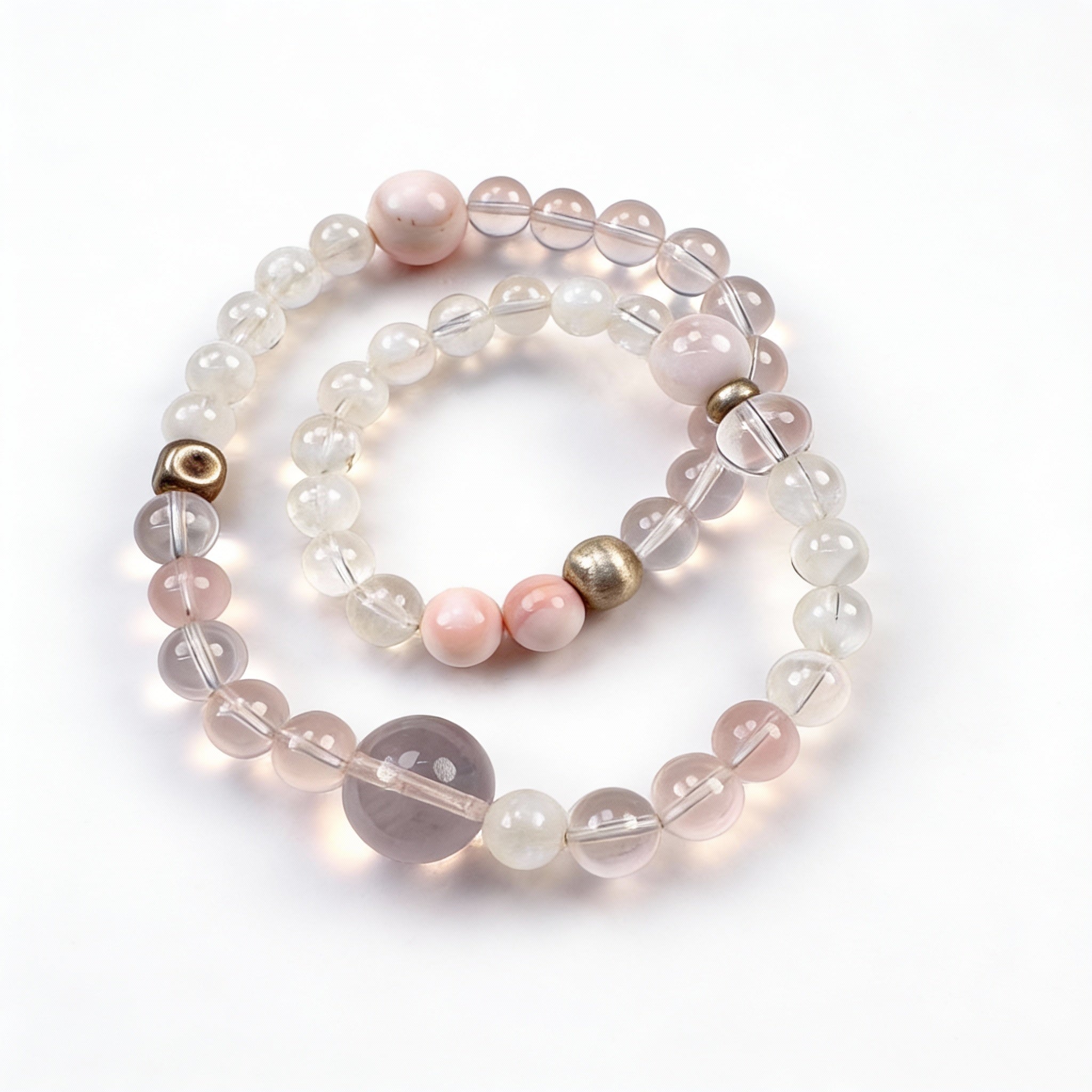Rose Quartz Clear Quartz Agate Harmony Bracelet