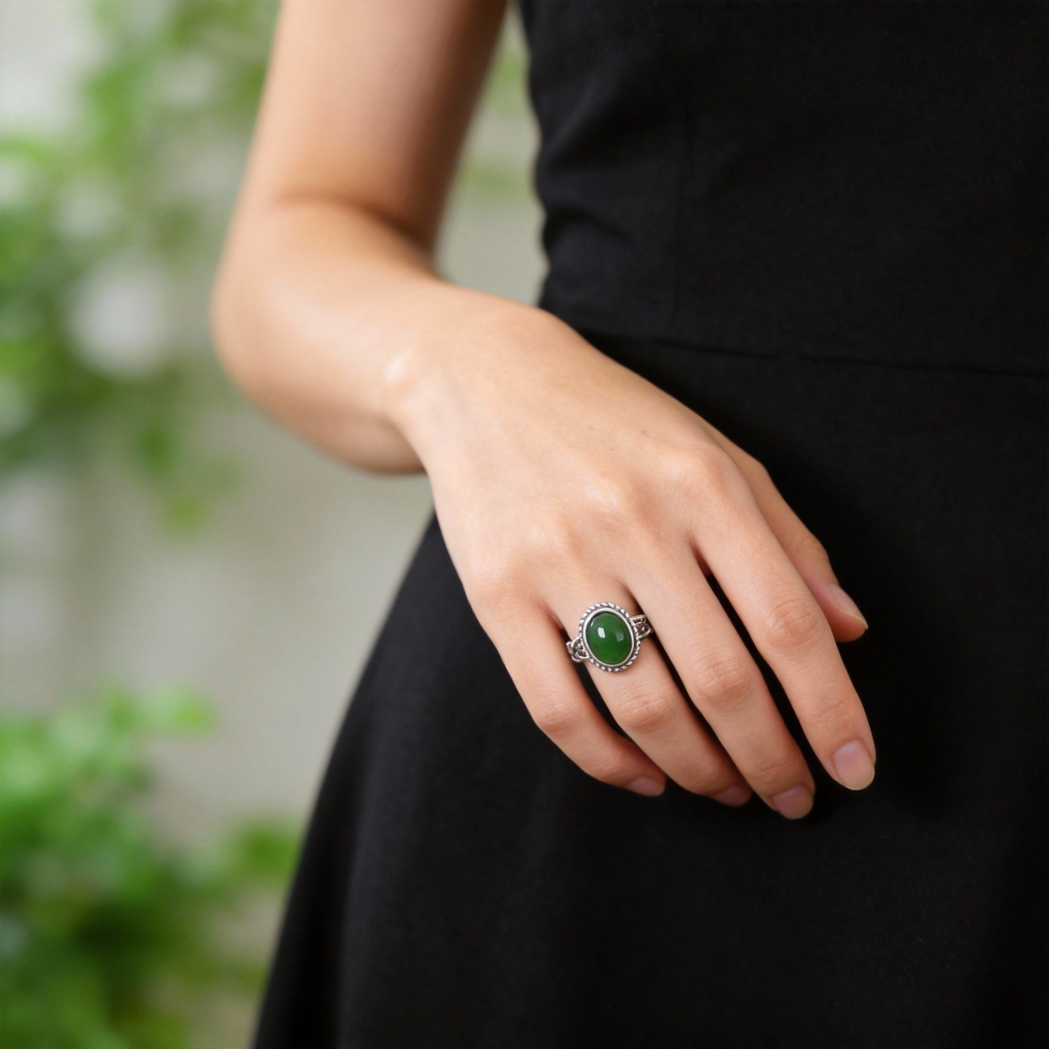 Turquoise Lapis Lazuli Jade Silver Harmony Ring