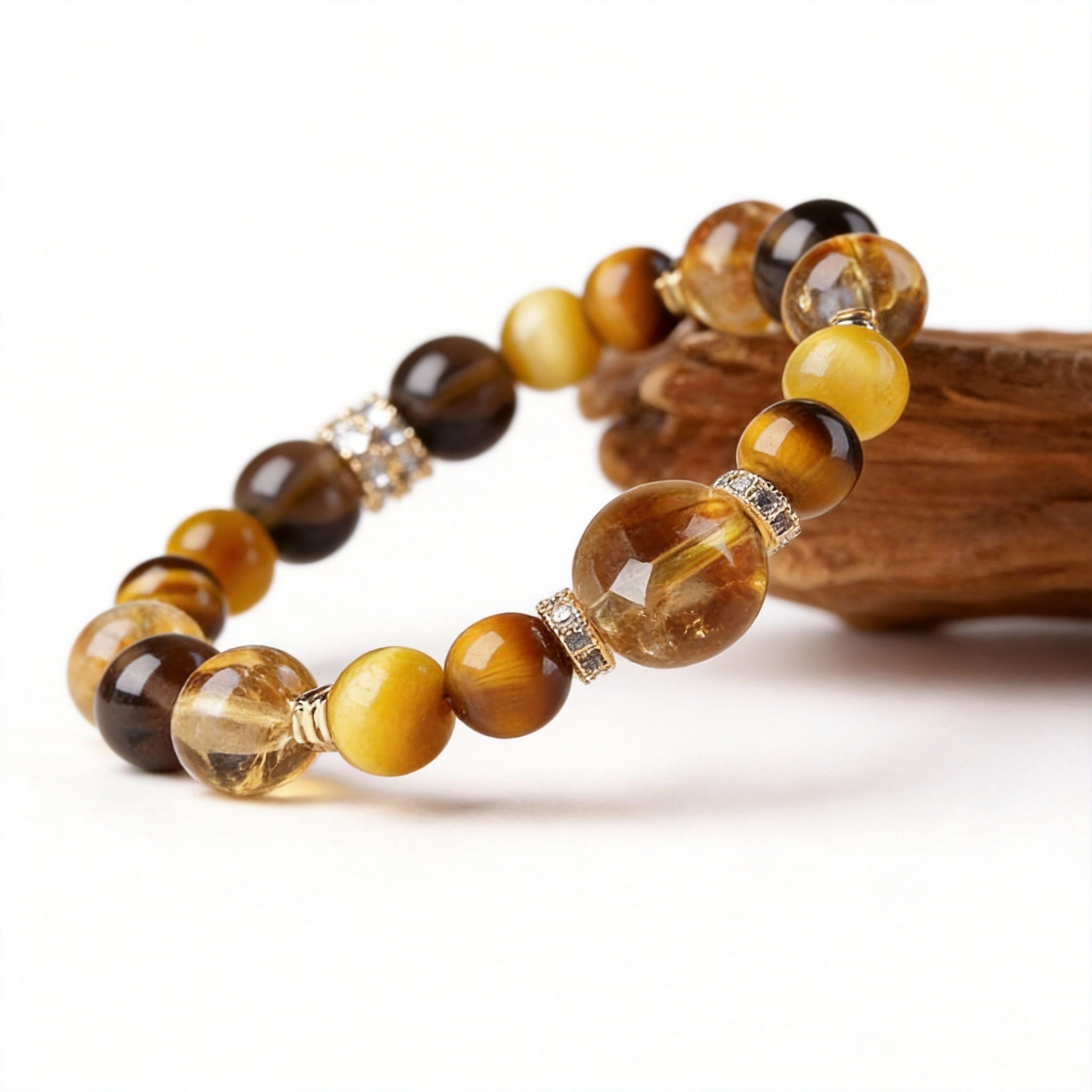 Tiger Eye Citrine Abundance Protection Bracelet