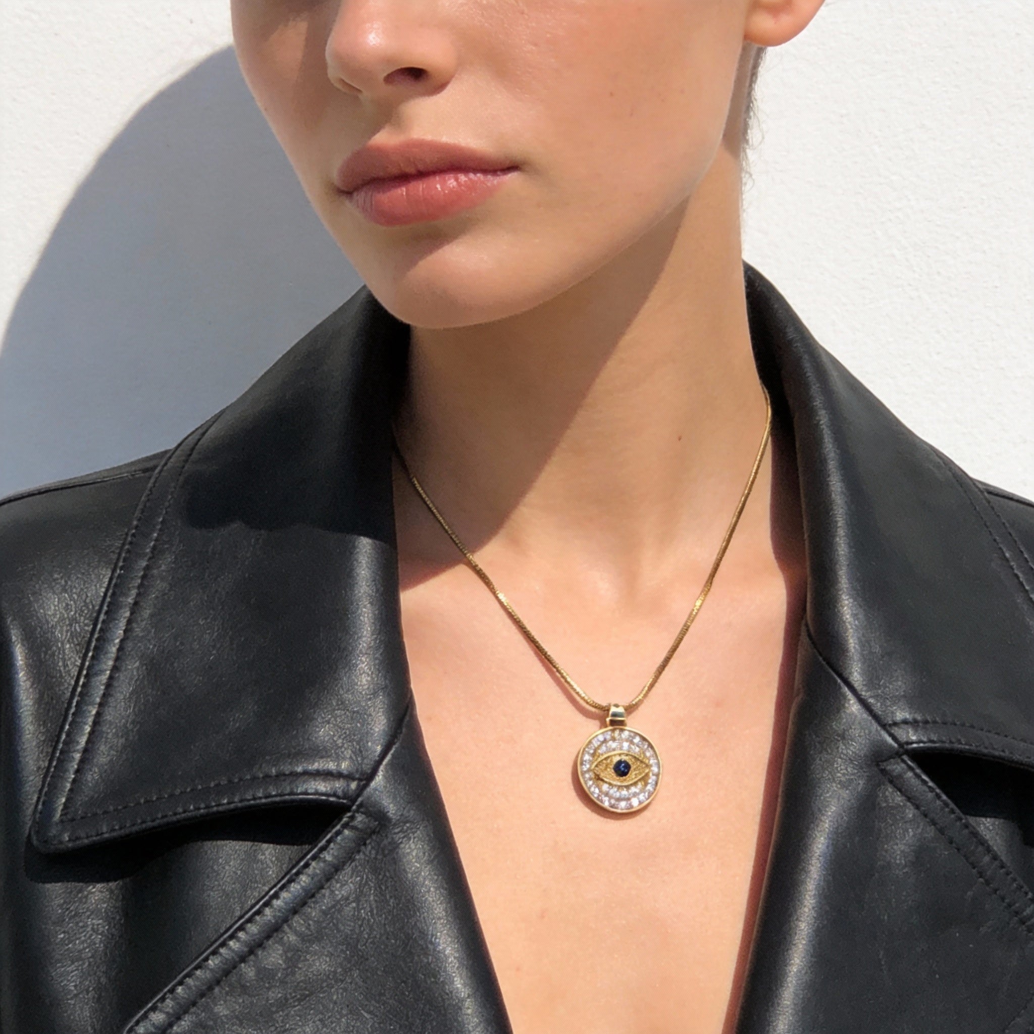 Black Evil Eye Clear Quartz Protection Necklace