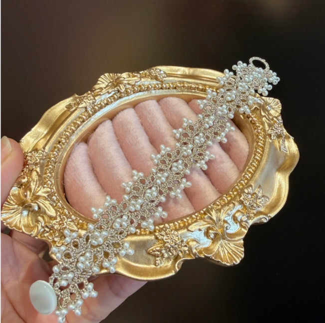 Handwoven Pearl & Zircon Lace Bracelet