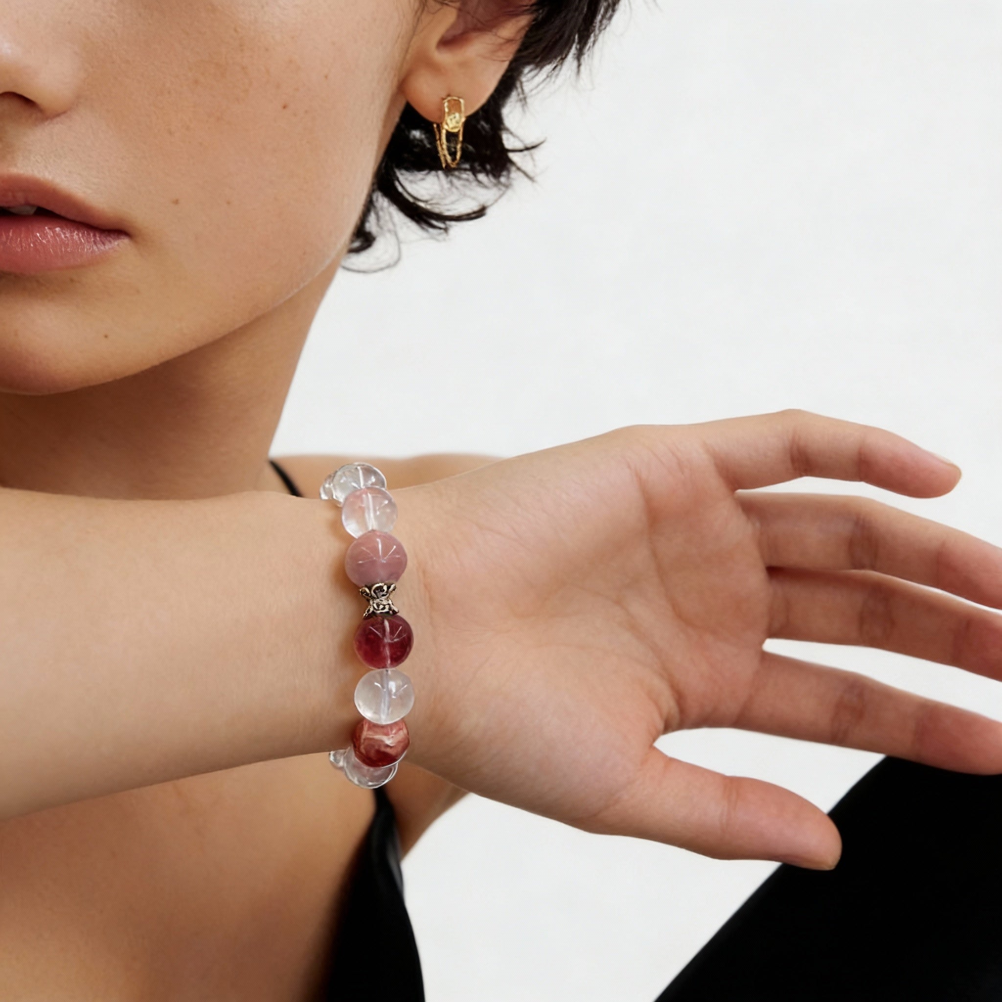 Strawberry Quartz Rose Quartz Love Bracelet