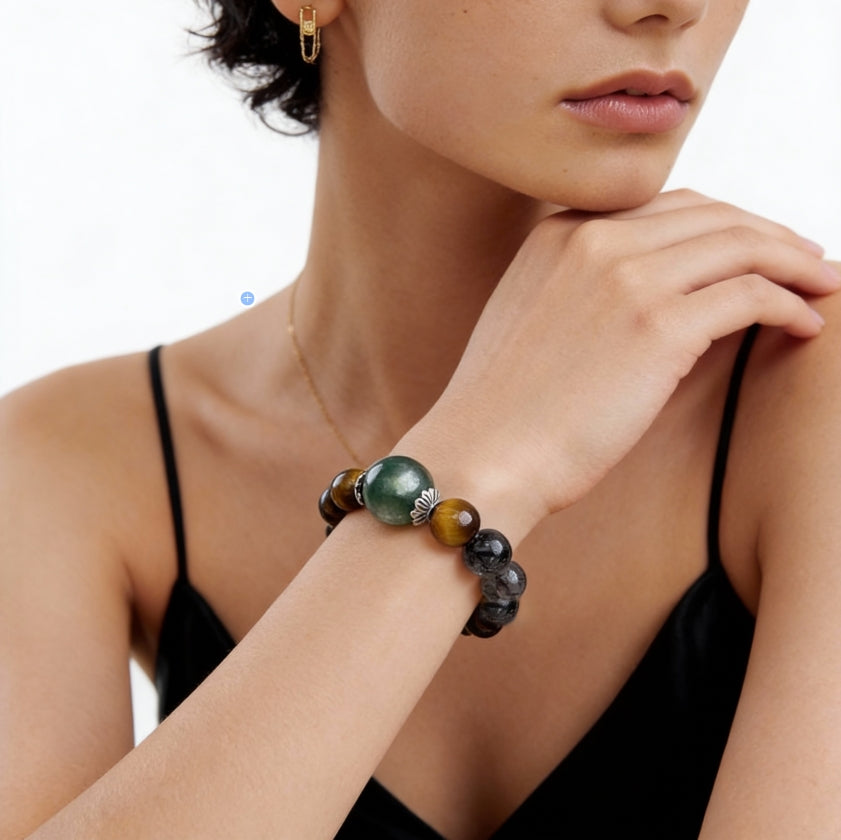 Tiger’s Eye Green Lepidolite Courage Bracelet