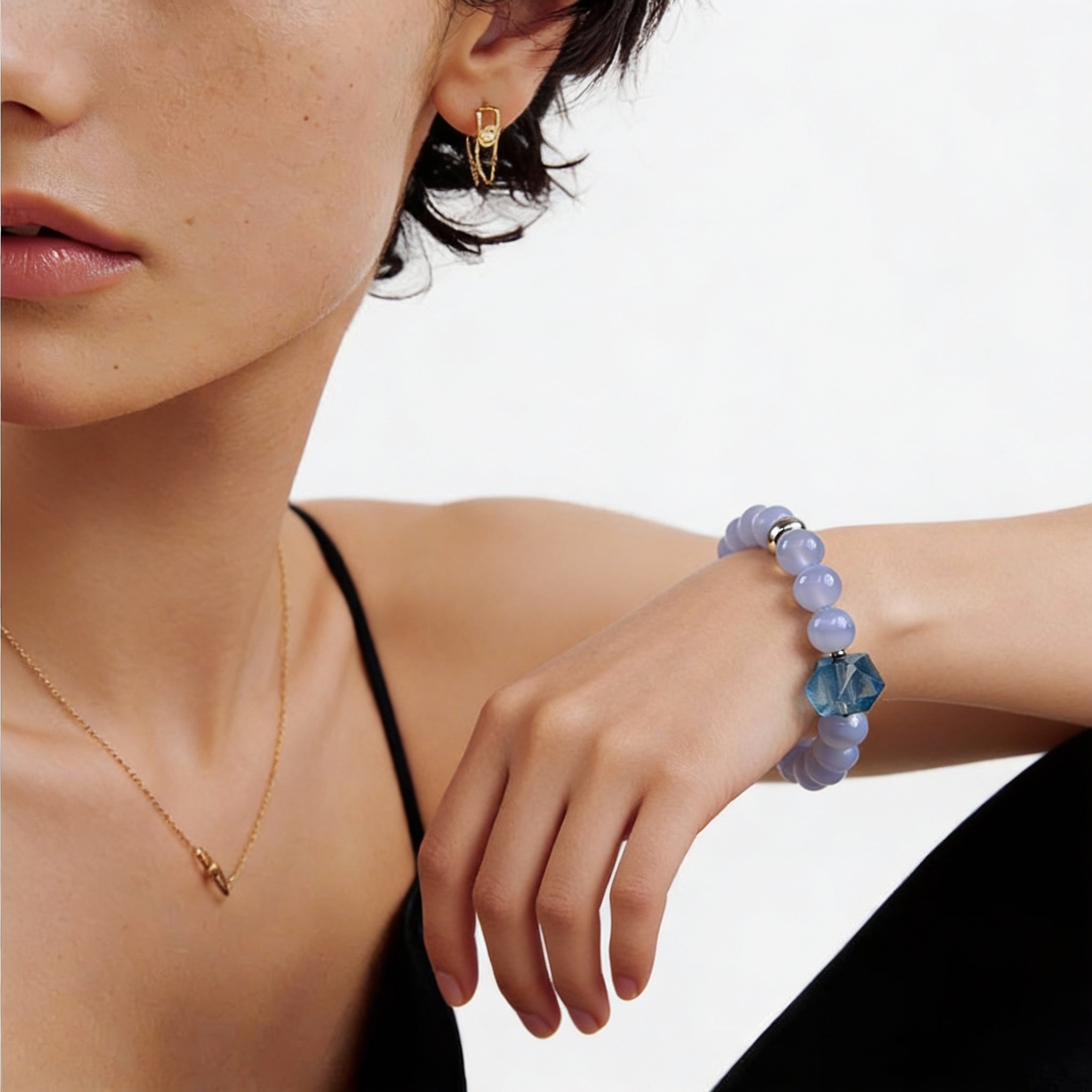 Blue Lace Agate Aquamarine Harmony Bracelet