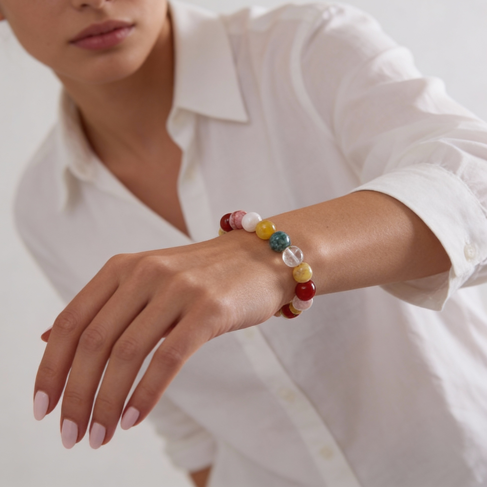 Multicolor Agate Protection Balance Bracelet