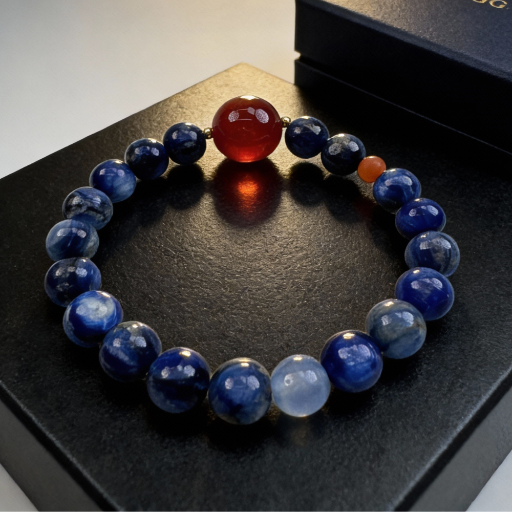 Kyanite Red Agate Clarity Courage Bracelet