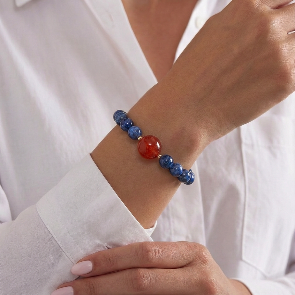 Kyanite Red Agate Clarity Courage Bracelet