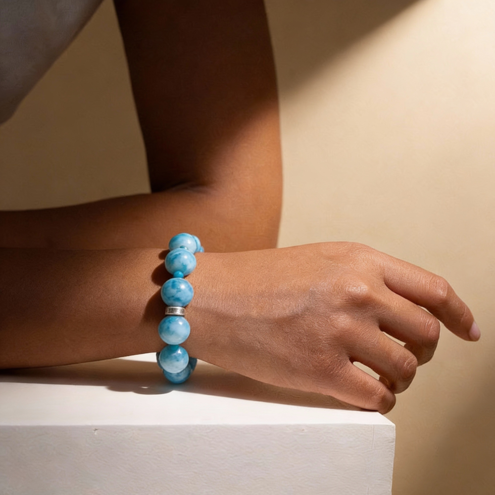 Aquamarine Serenity Clarity Healing Crystal Bracelet
