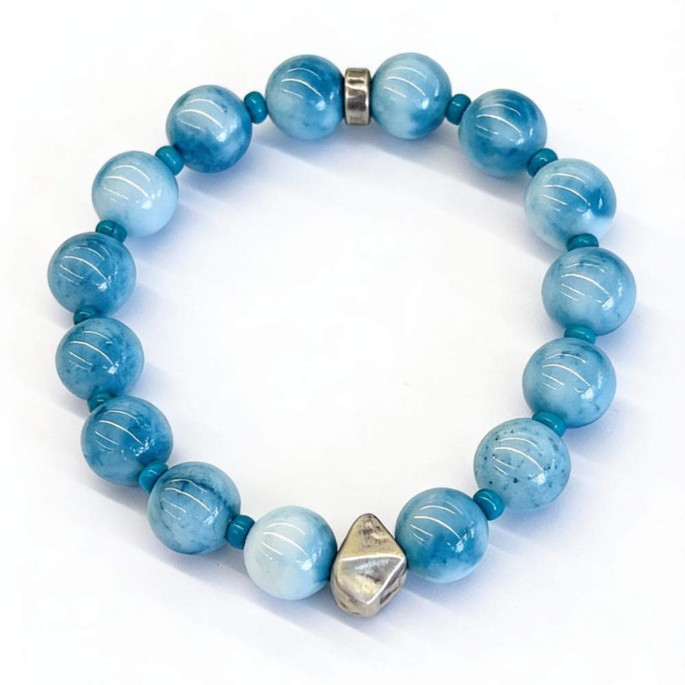 Aquamarine Serenity Clarity Healing Crystal Bracelet