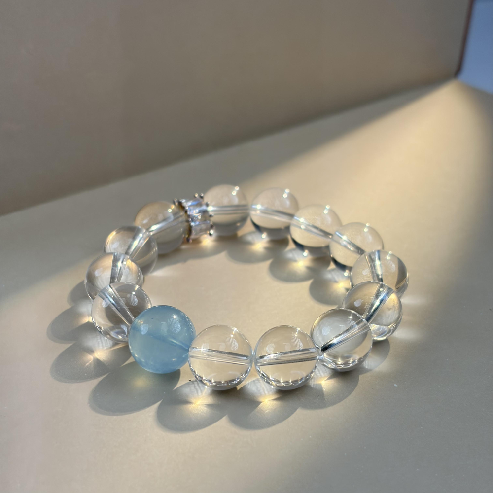 Clear Quartz Aquamarine Harmony Bracelet