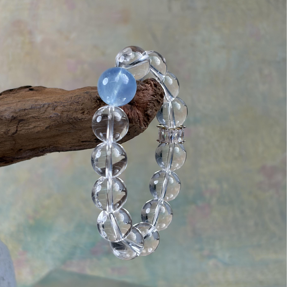 Clear Quartz Aquamarine Harmony Bracelet