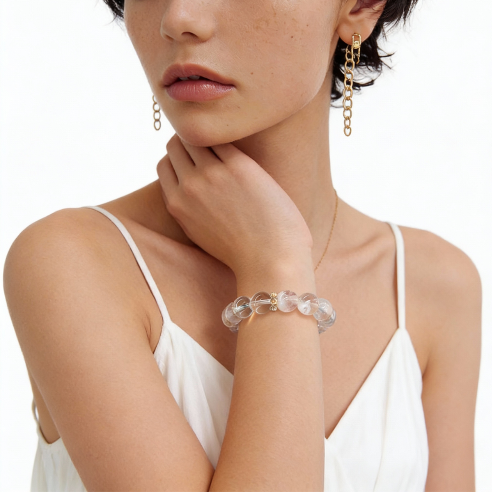 Rose Quartz Clear Quartz Love Healing Bracelet